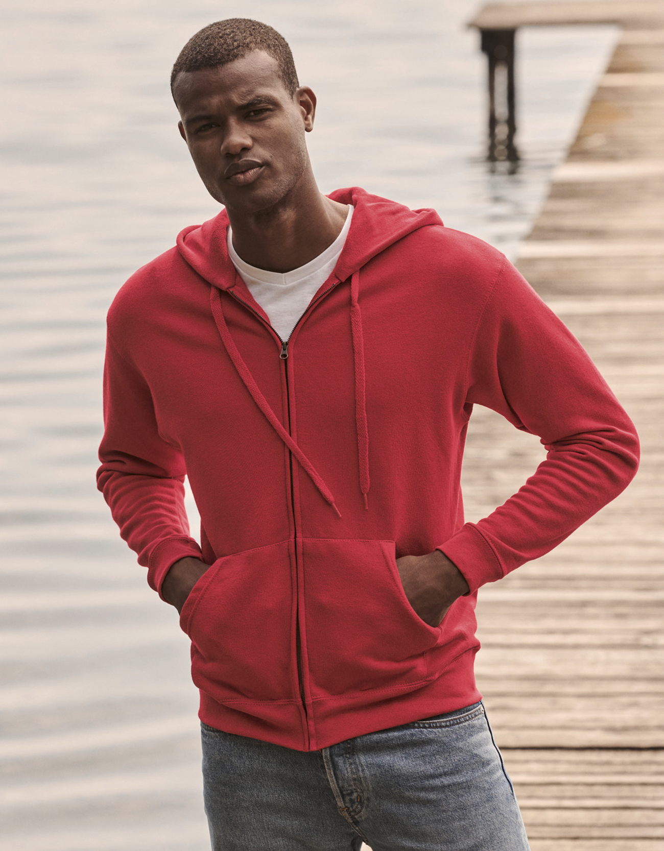 Sudadera capucha cremallera Fruit of the Loom 62062 Pulpo en su tinta