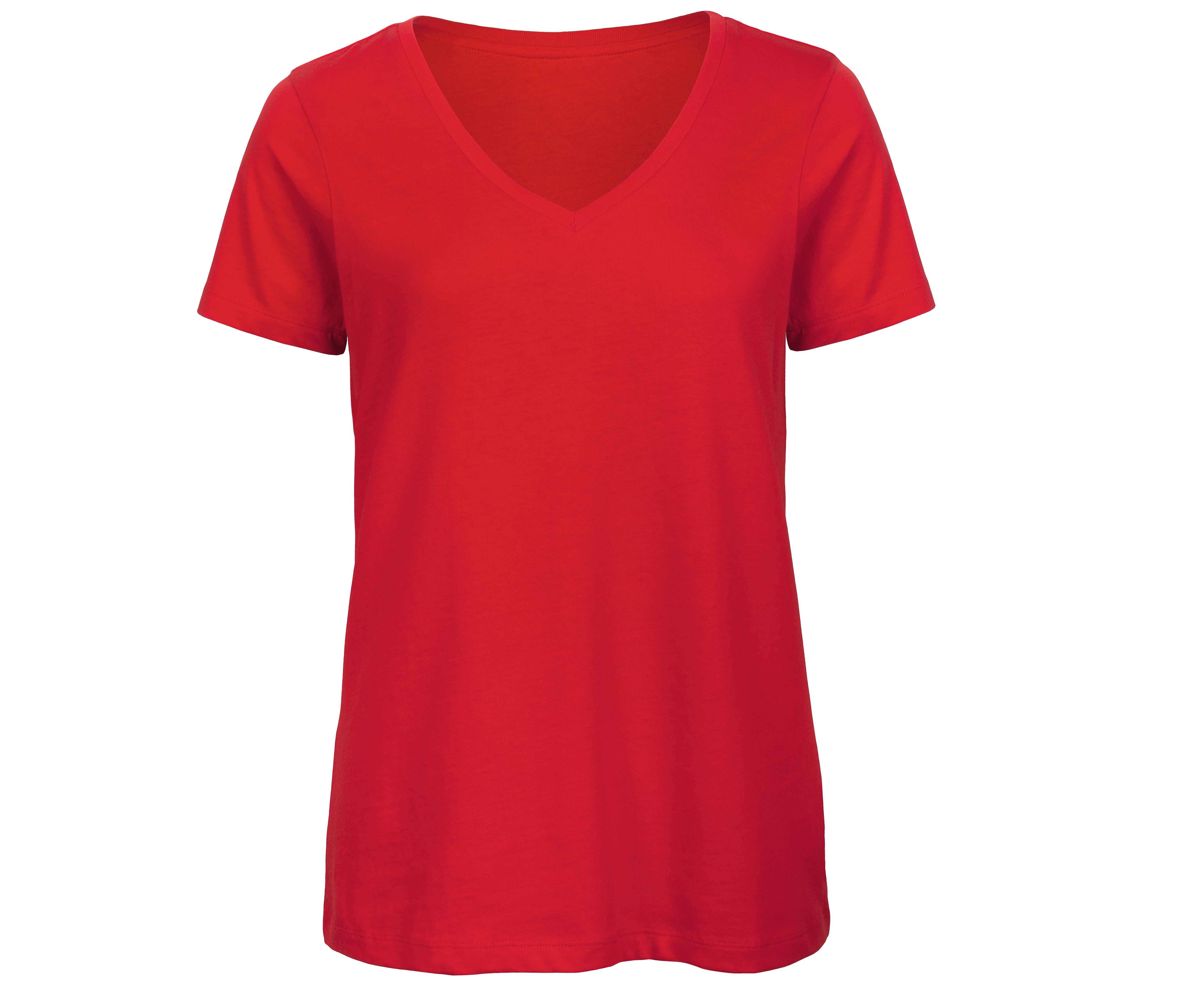 Camiseta en Algodón Orgánico con Cuello V para Mujer - B&C BC045