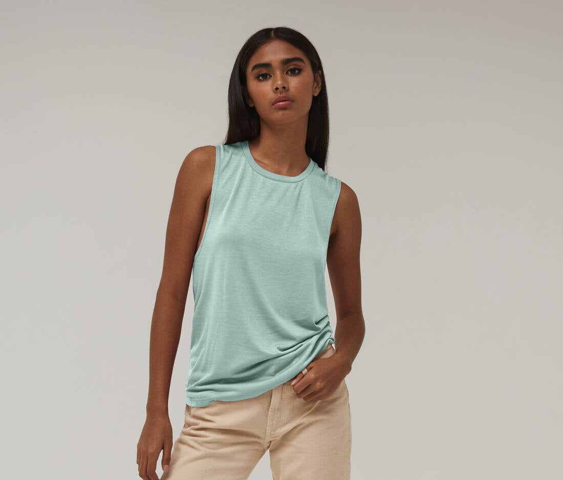Womens Flowy Scoop Muscle Tank