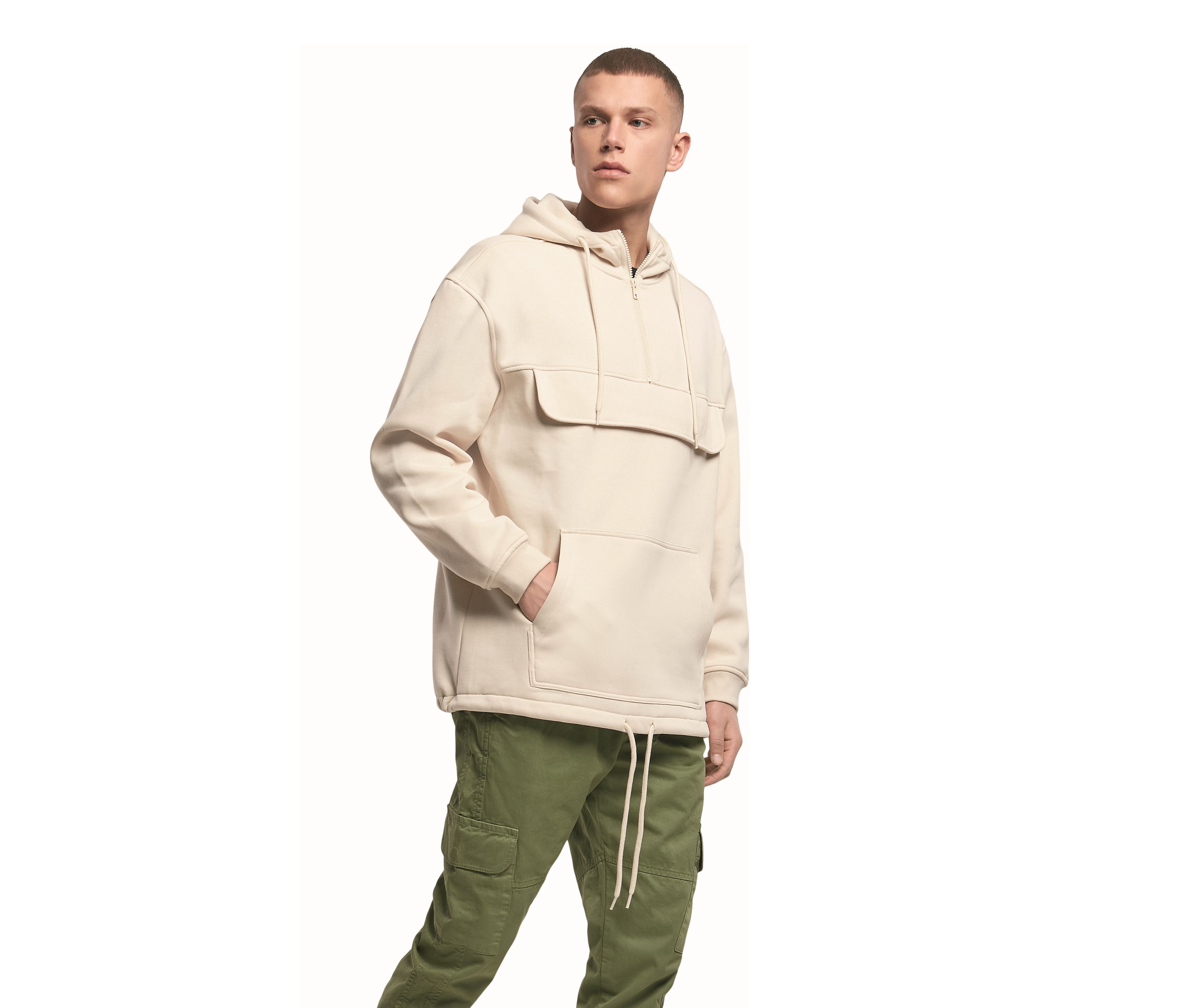 Sudadera con Capucha y Cuello Cremallero Hombre - Build Your Brand BY098 - imagen 1