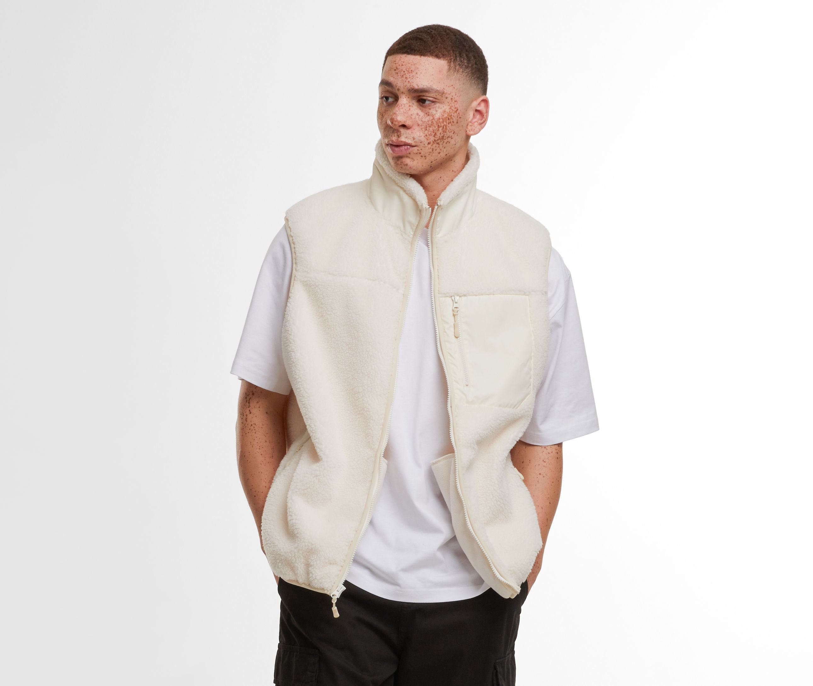 Chaqueta sin Mangas con Forro Sherpa - Build Your Brand BY407 - imagen 1