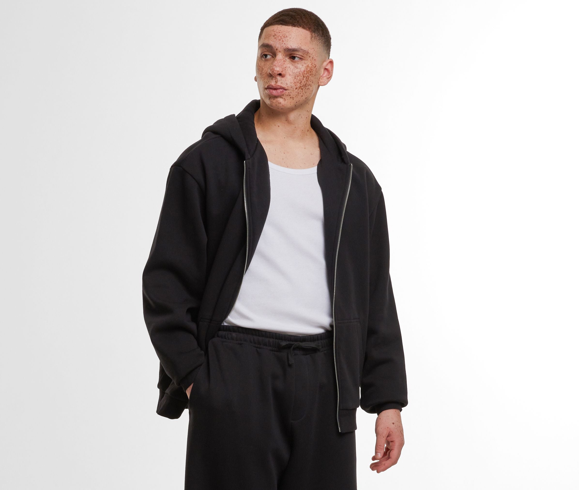 Sudadera Amplia con Cremallera y Capucha - Build Your Brand BY443 - imagen 1
