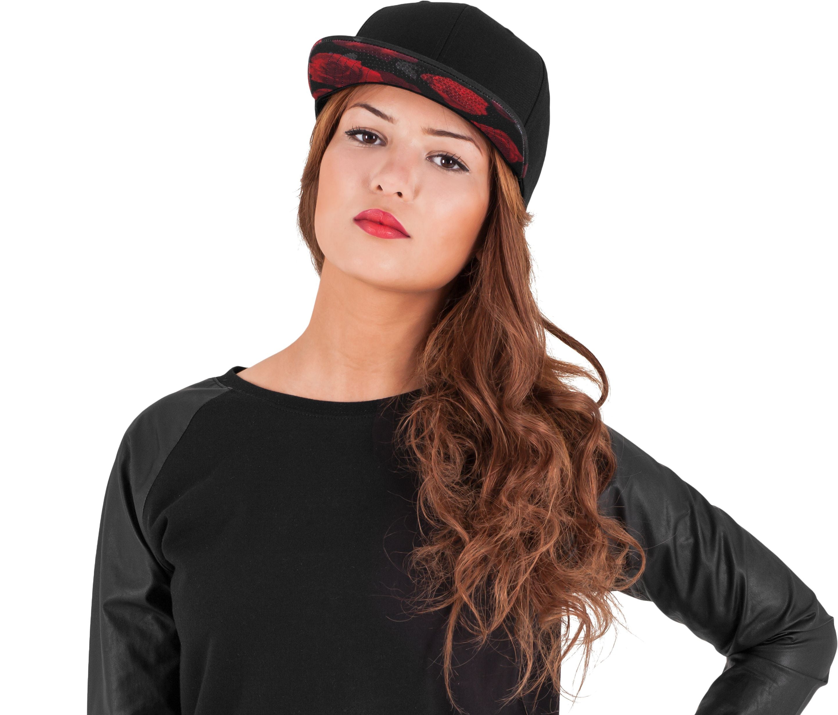 Gorra de 6 Paneles con Estampado Rosa en la Visera - Flexfit F6089R - imagen 1