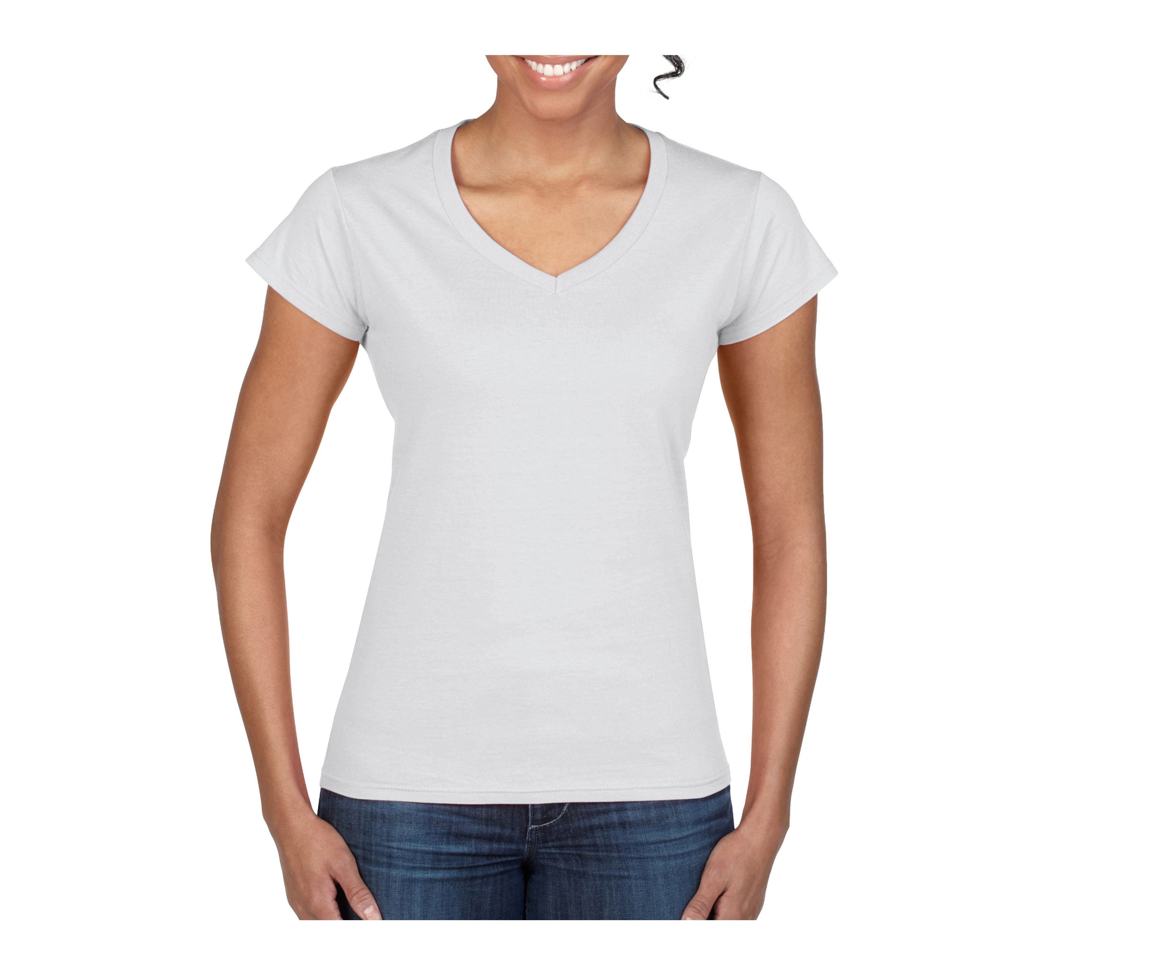 Camiseta Con Cuello V Mujer - Gildan GN647