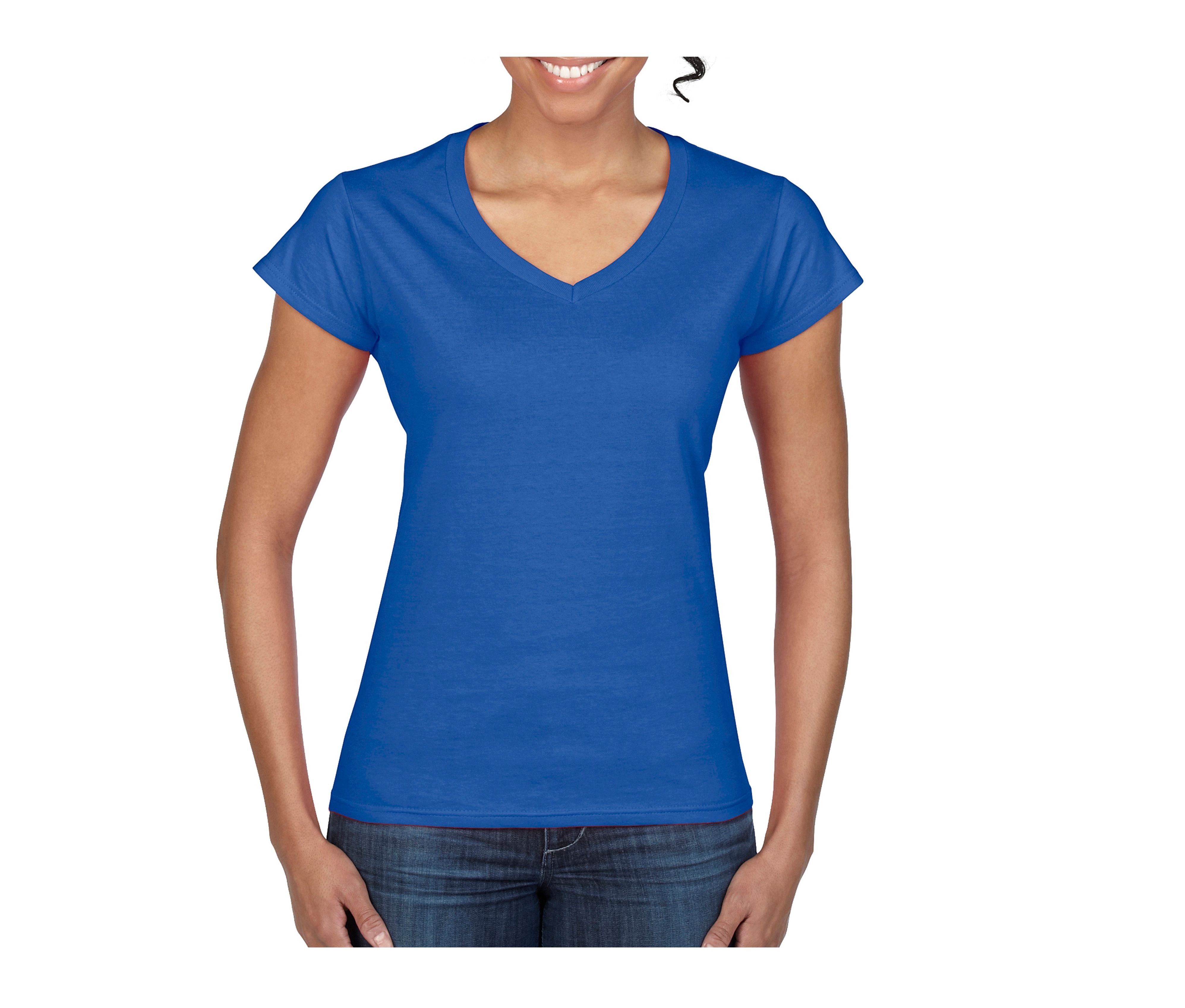 Camiseta Con Cuello V Mujer - Gildan GN647