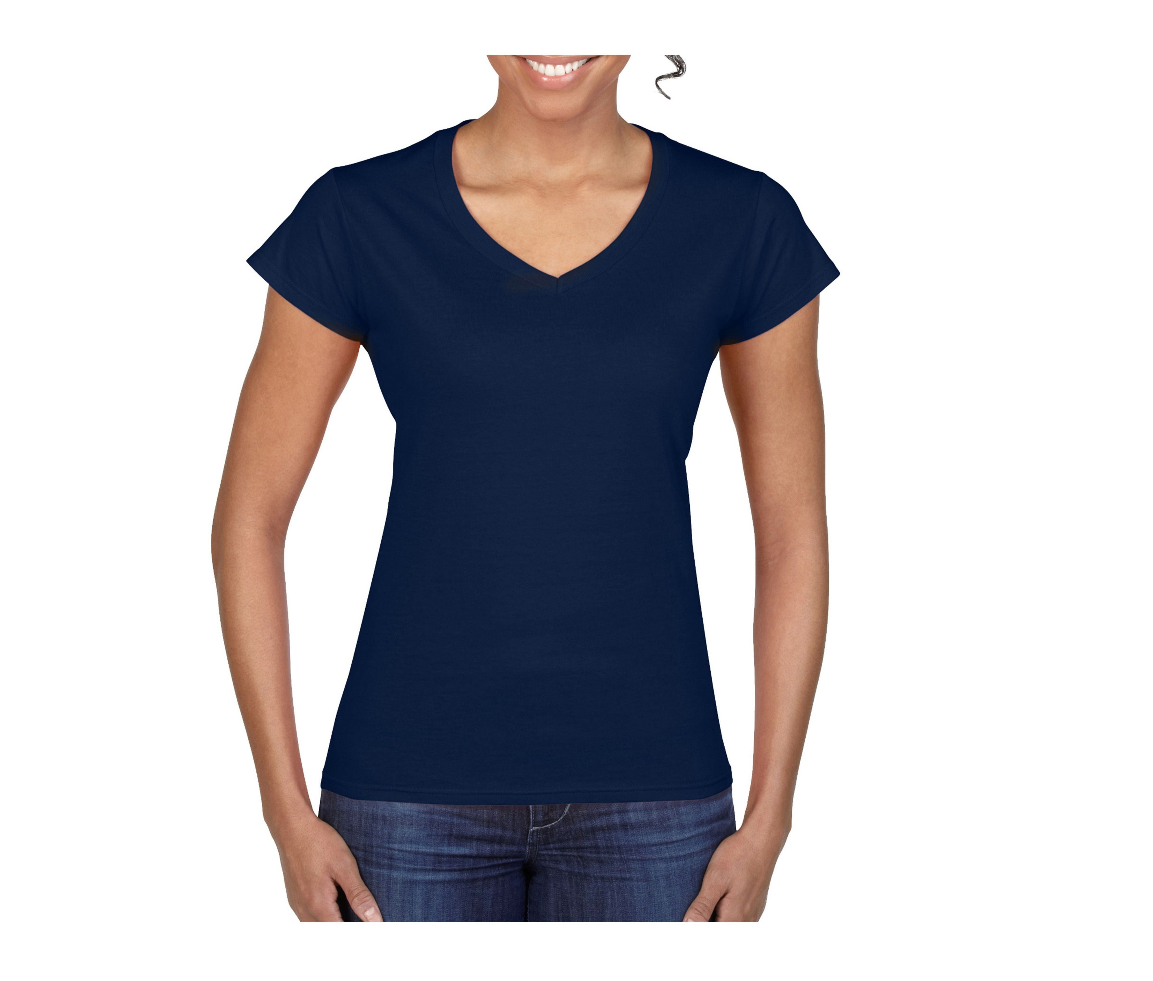 Camiseta Con Cuello V Mujer - Gildan GN647