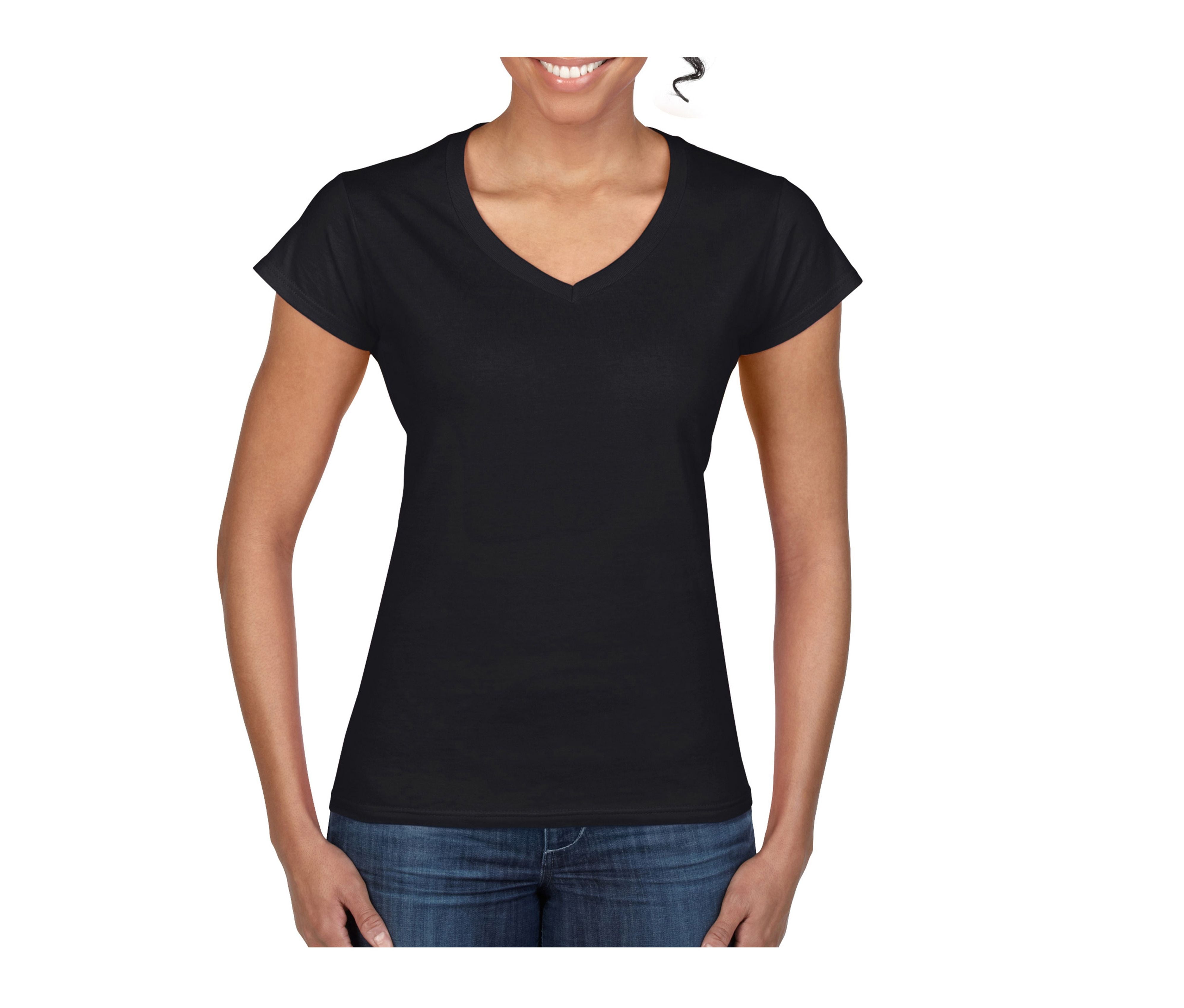 Camiseta Con Cuello V Mujer - Gildan GN647