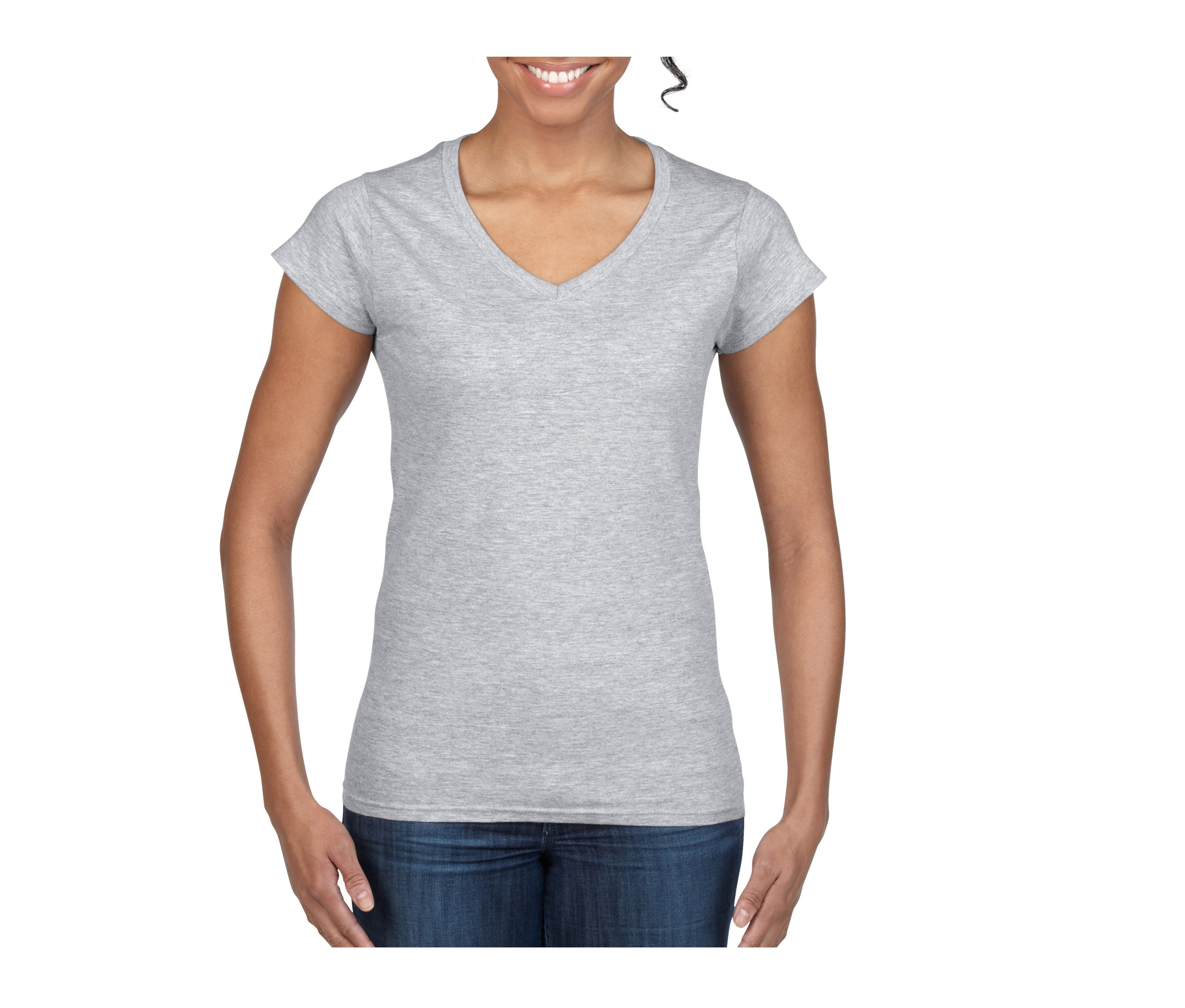 Camiseta Con Cuello V Mujer - Gildan GN647