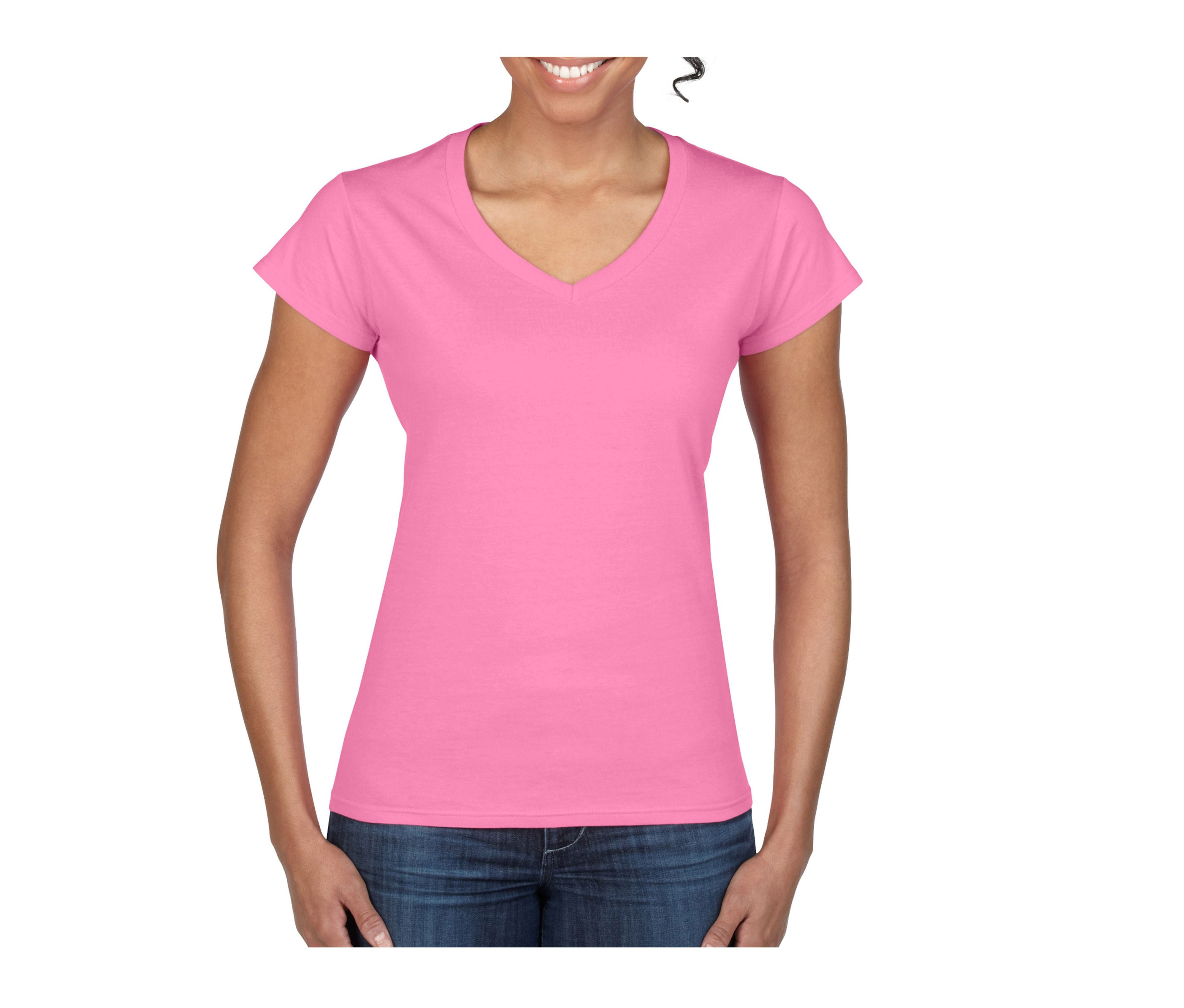 Camiseta Con Cuello V Mujer - Gildan GN647