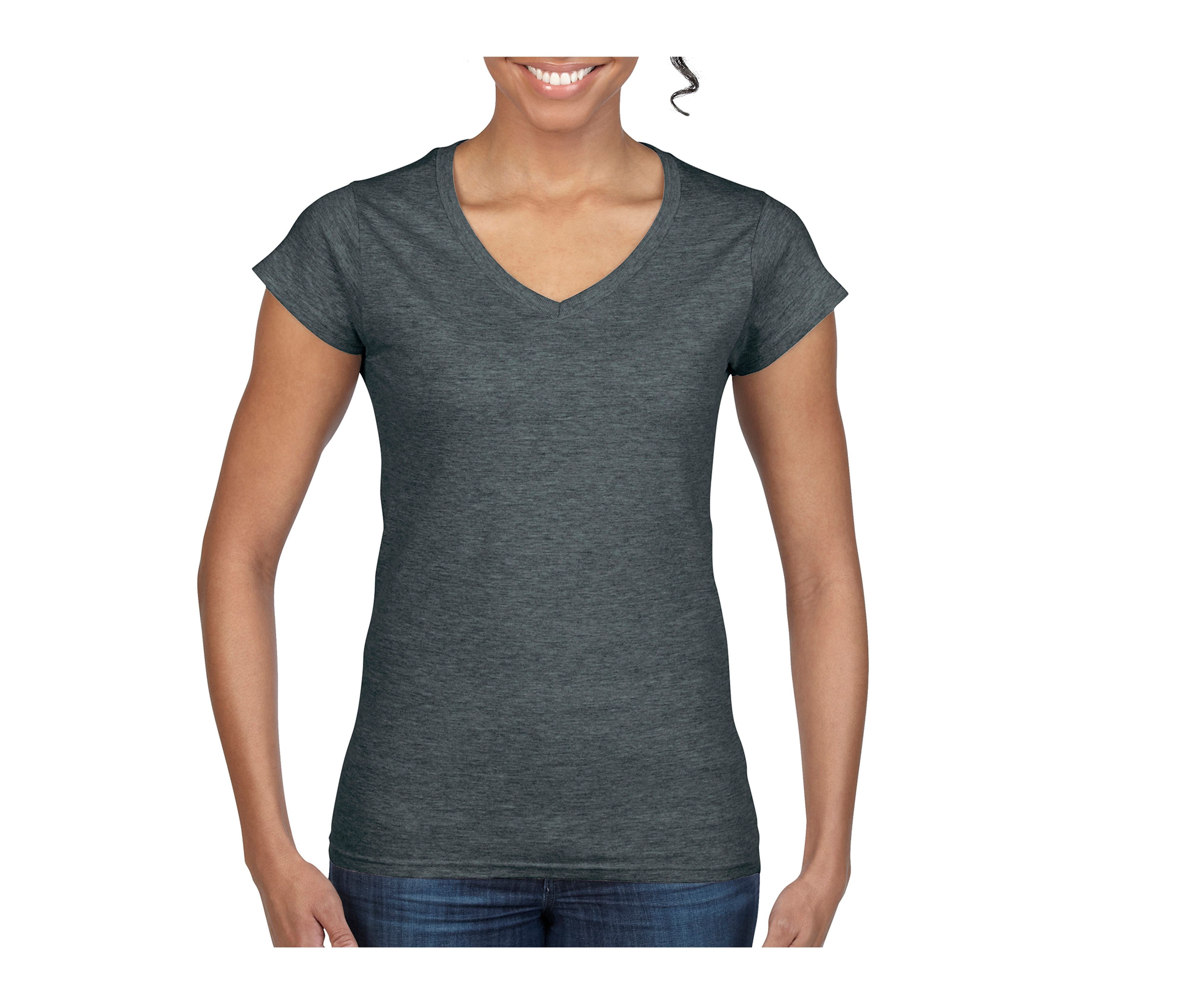 Camiseta Con Cuello V Mujer - Gildan GN647