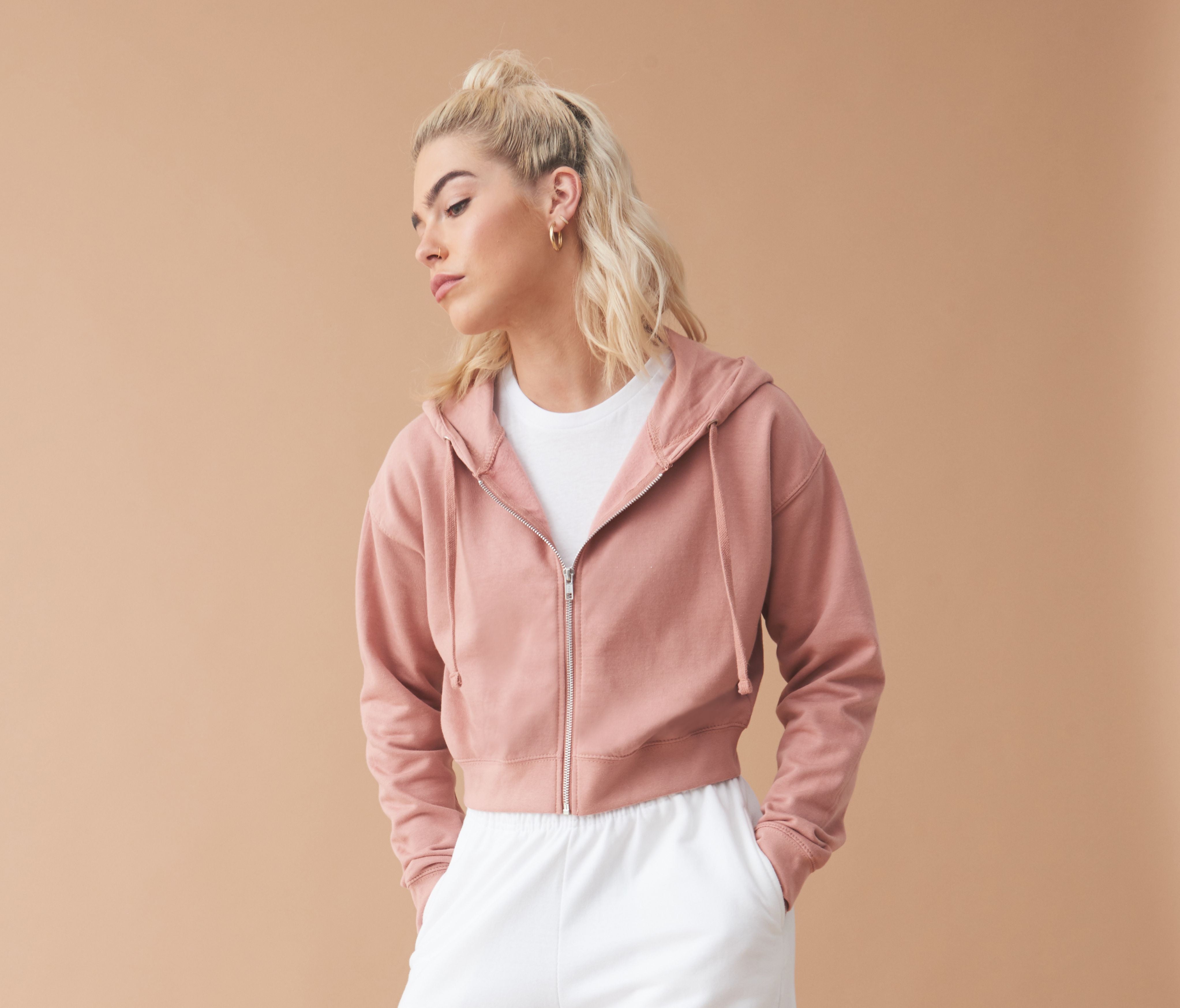 Sudadera Corta con Cremallera Mujer - Just Hoods JH065 - imagen 1