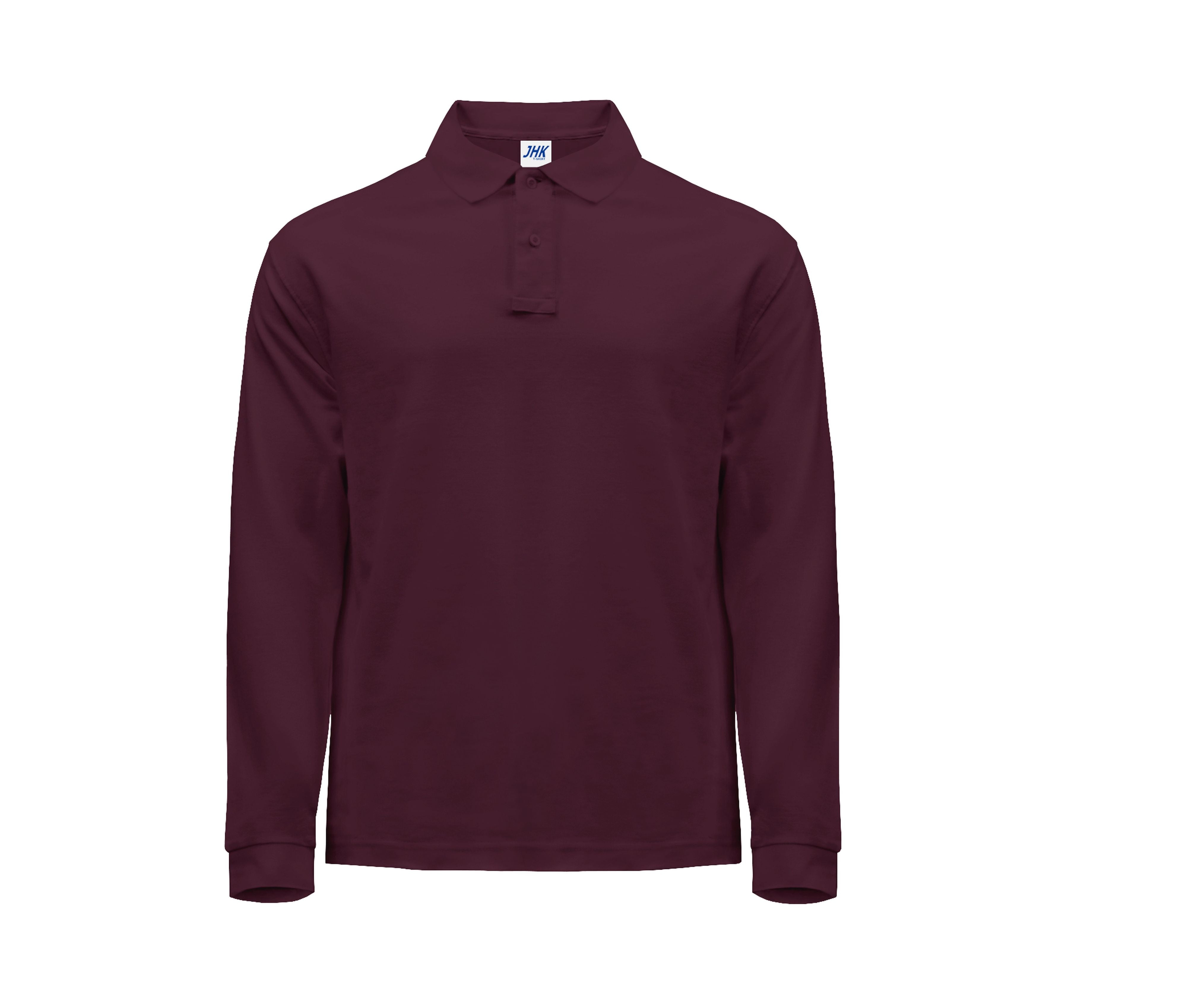 Polo Manga Larga Hombre 210 - JHK JK215 - BURGUNDY