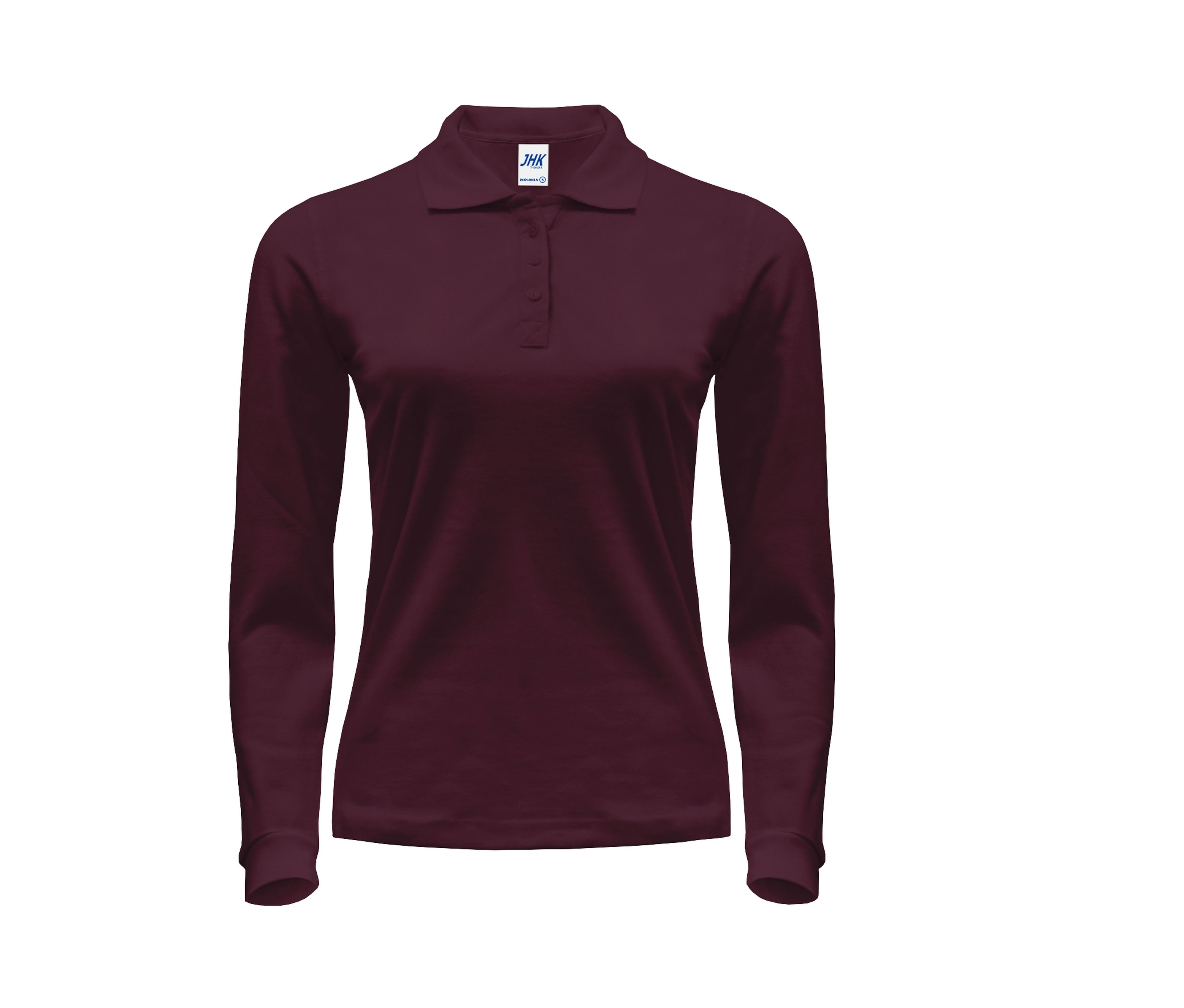 Polo Manga Larga Mujer 200 - JHK JK216 - BURGUNDY