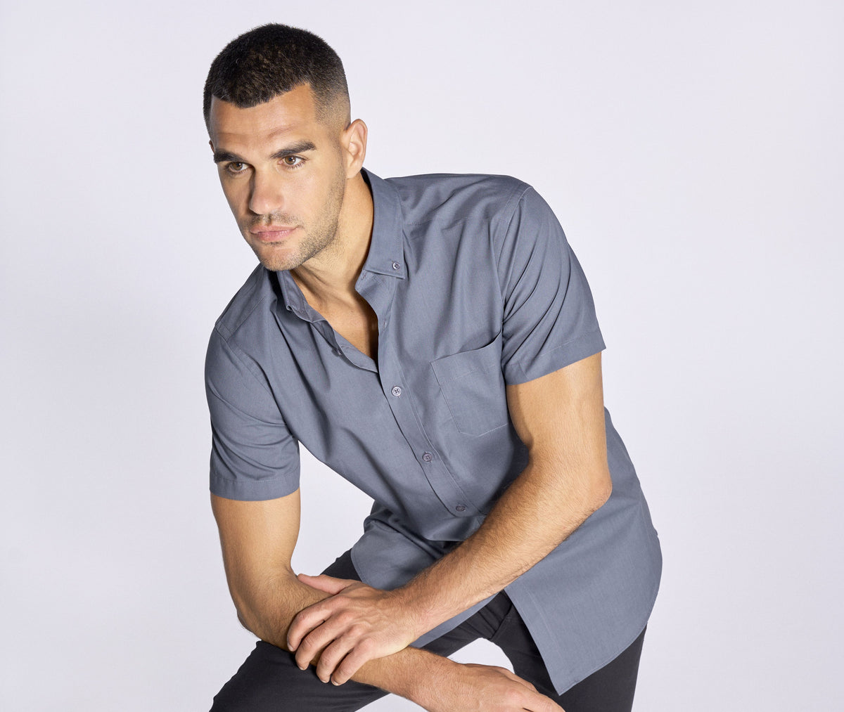 Camisa Popelín Manga Corta Hombre 100 - JHK JK611