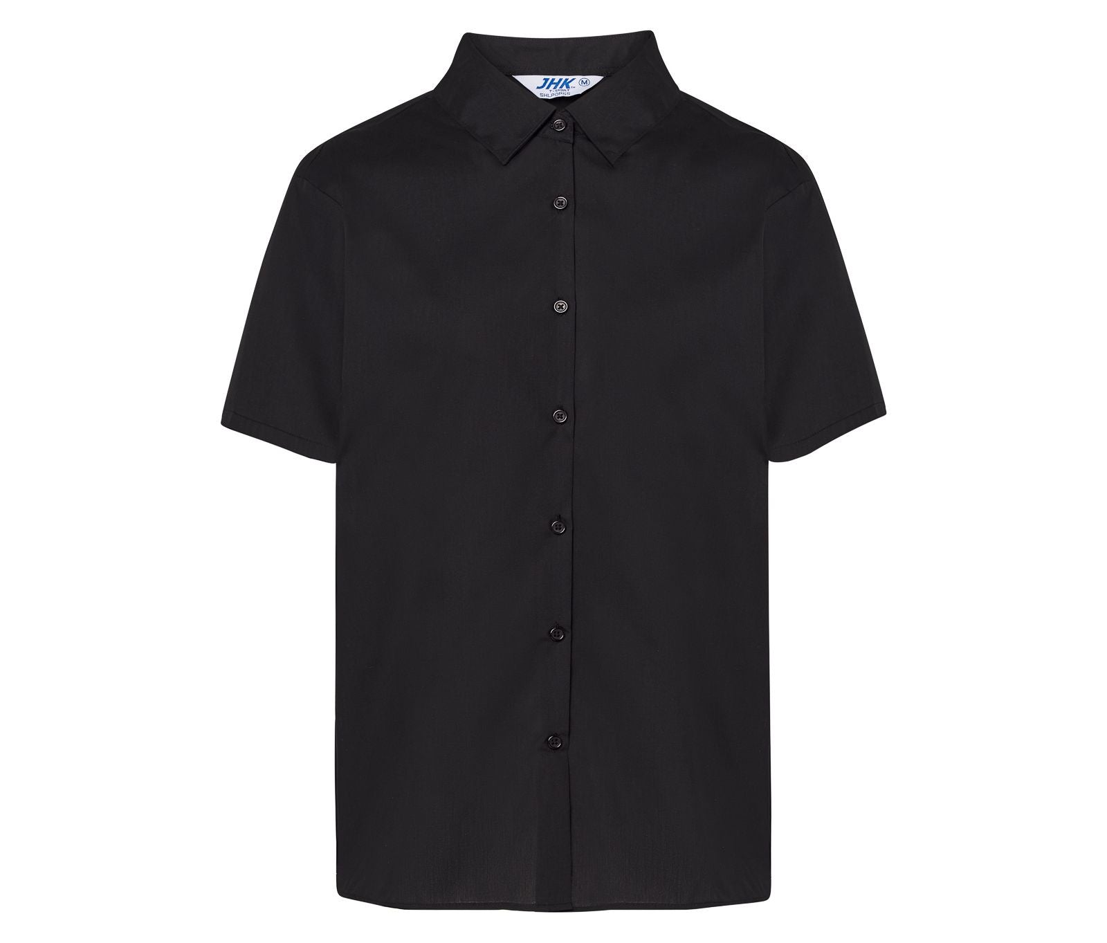 Camisa Popelín Manga Corta Mujer 100 - JHK JK616 - BLACK