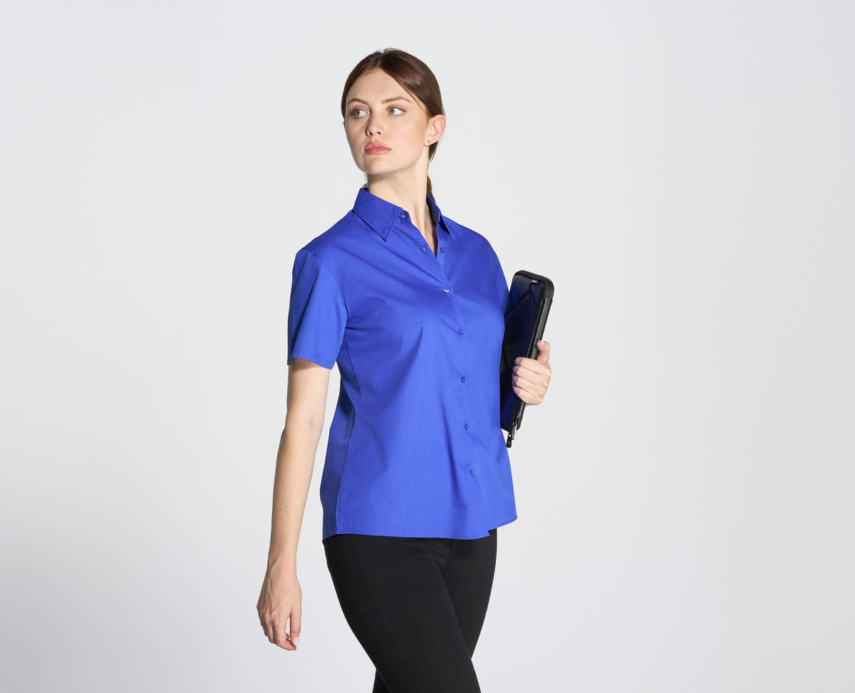 Camisa Popelín Manga Corta Mujer 100 - JHK JK616