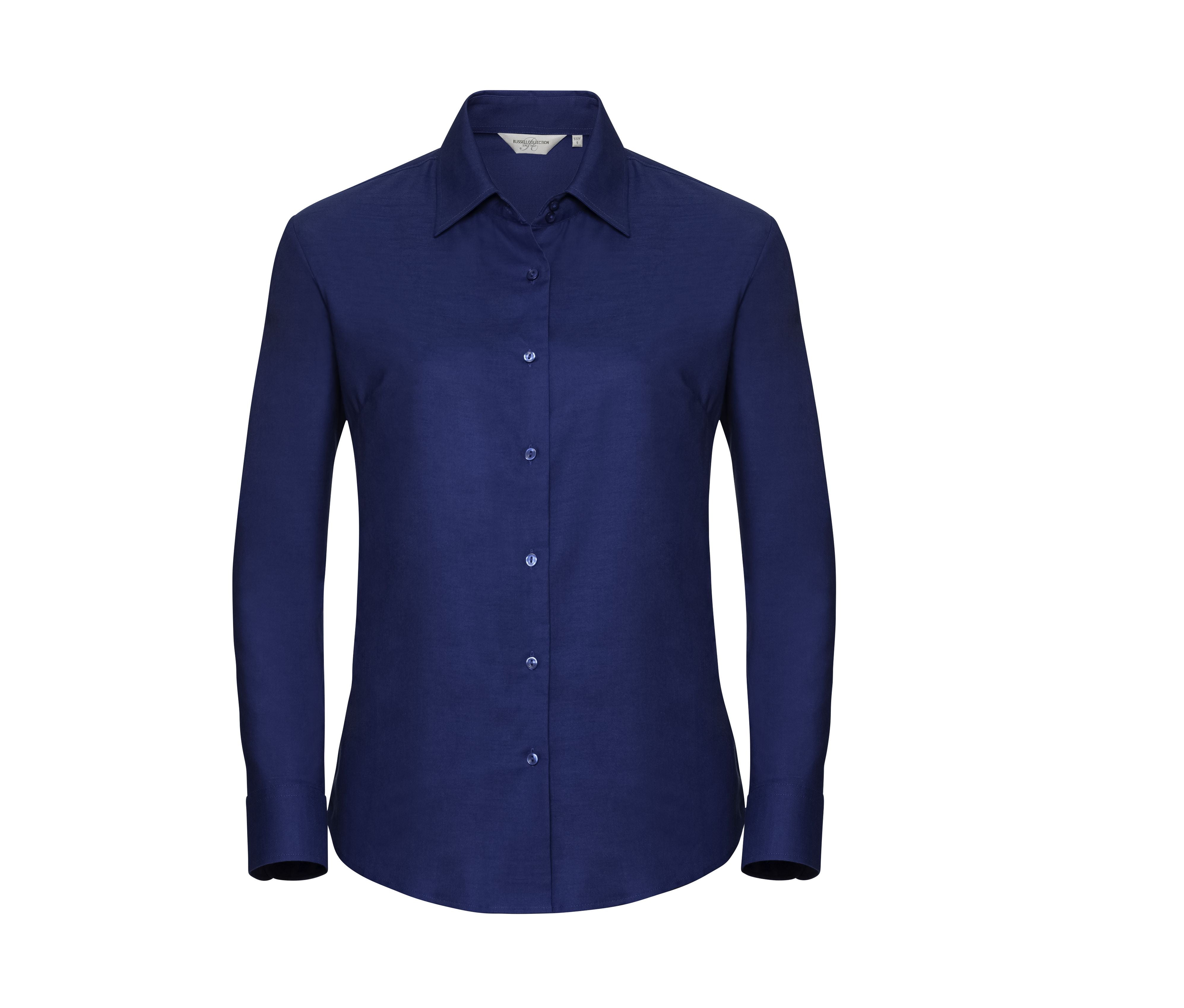 Camisa Oxford Entallada de Manga Larga para Mujer. - Russell Athletic JZ32F