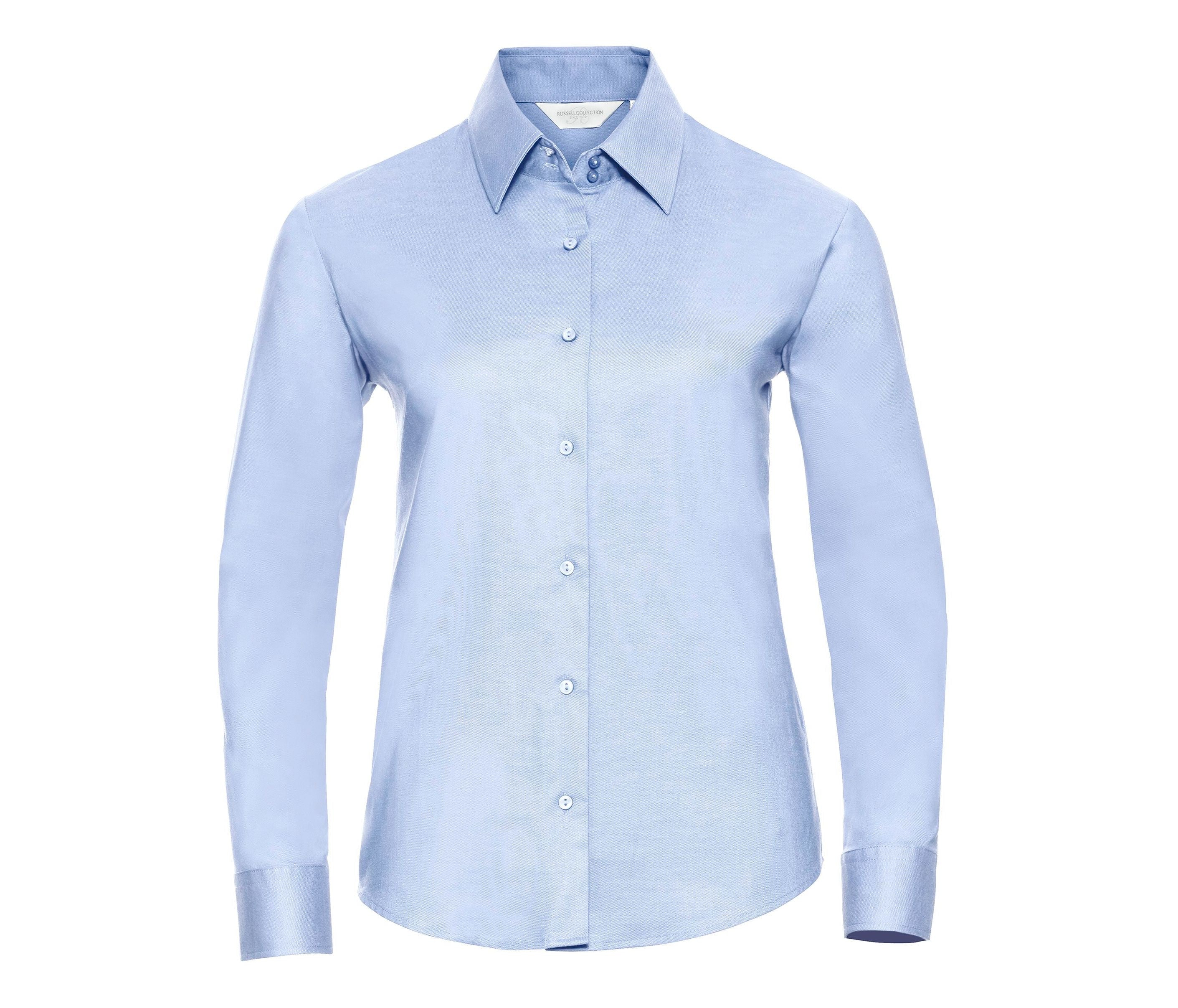 Camisa Oxford Entallada de Manga Larga para Mujer. - Russell Athletic JZ32F
