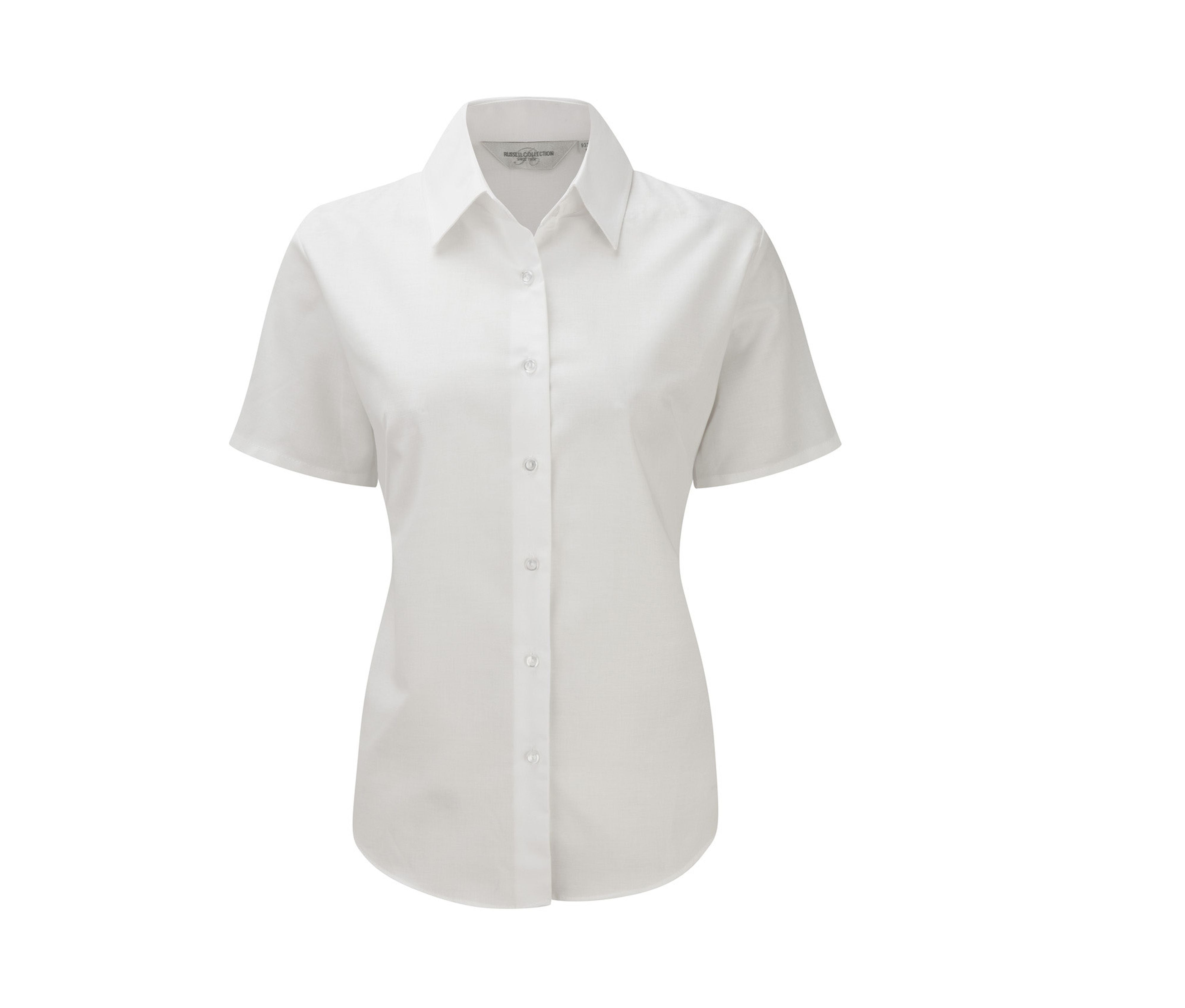 Camisa Oxford Entallada de Manga Corta para Mujer. - Russell Athletic JZ33F