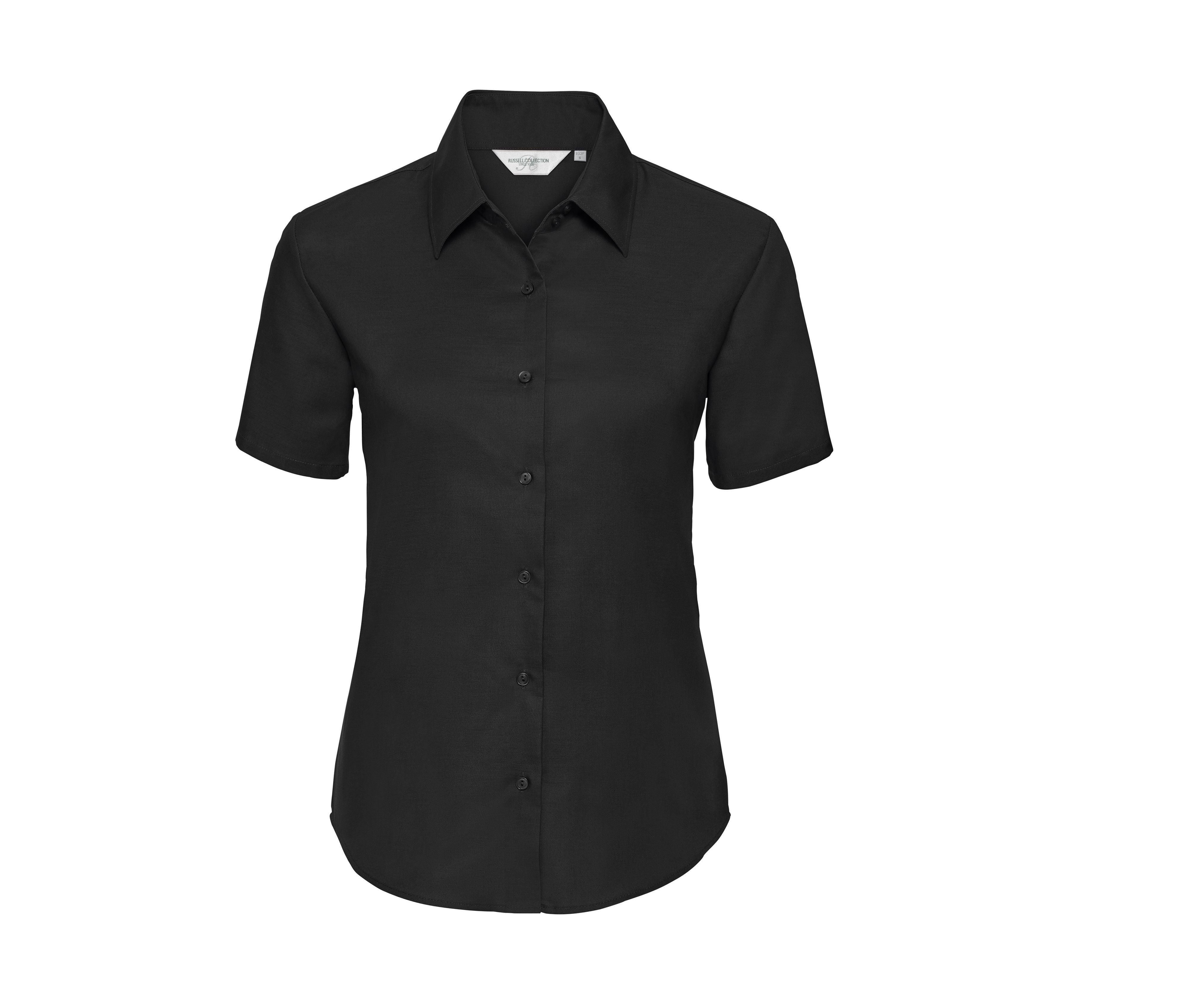 Camisa Oxford Entallada de Manga Corta para Mujer. - Russell Athletic JZ33F
