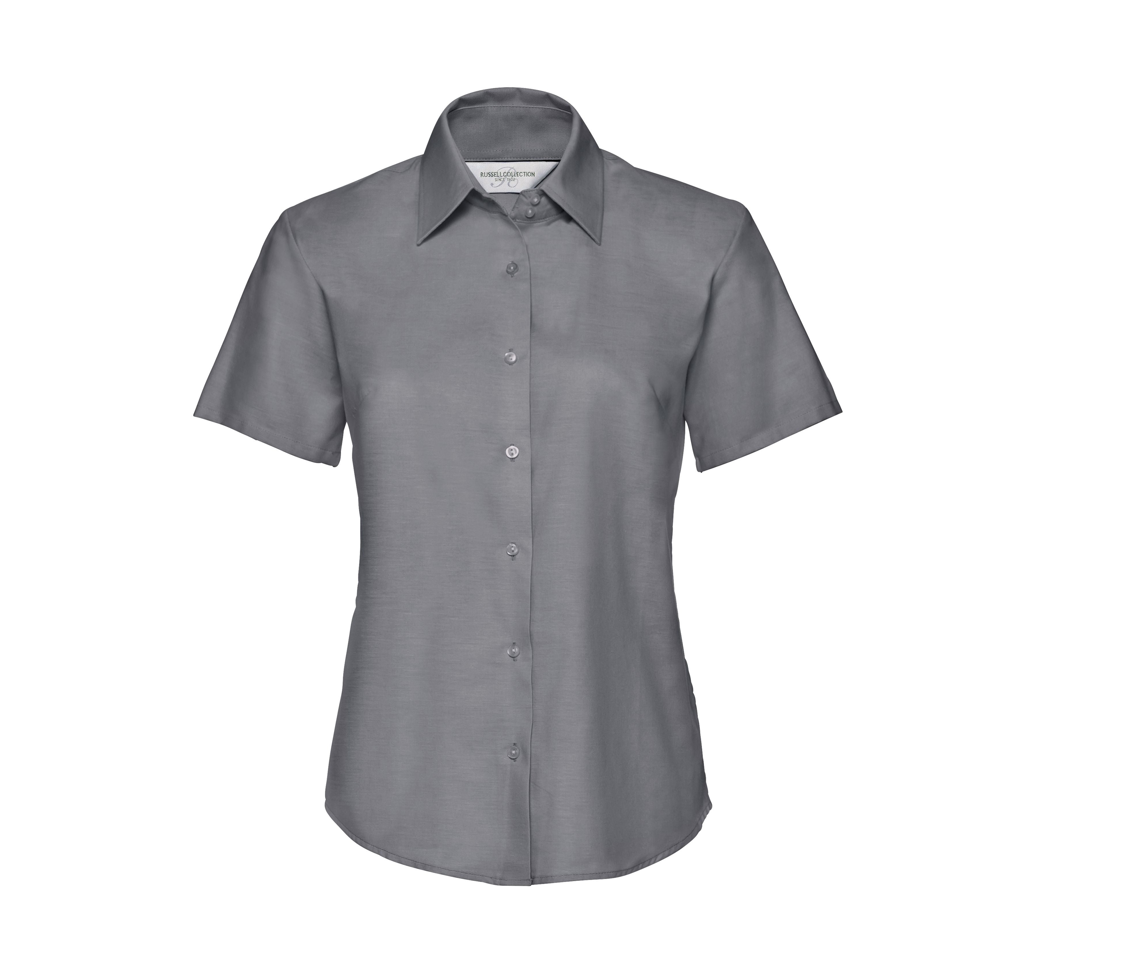 Camisa Oxford Entallada de Manga Corta para Mujer. - Russell Athletic JZ33F