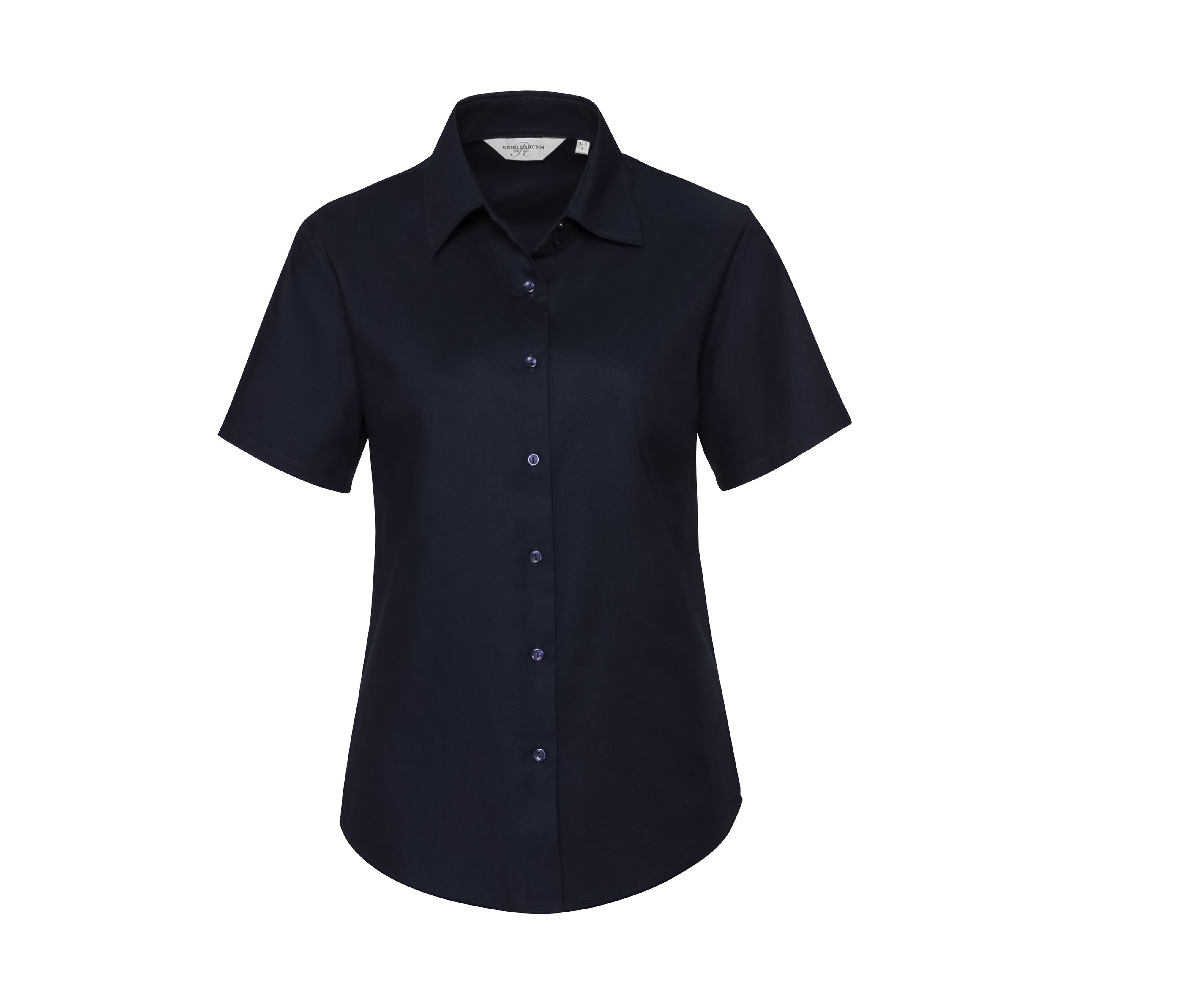 Camisa Oxford Entallada de Manga Corta para Mujer. - Russell Athletic JZ33F