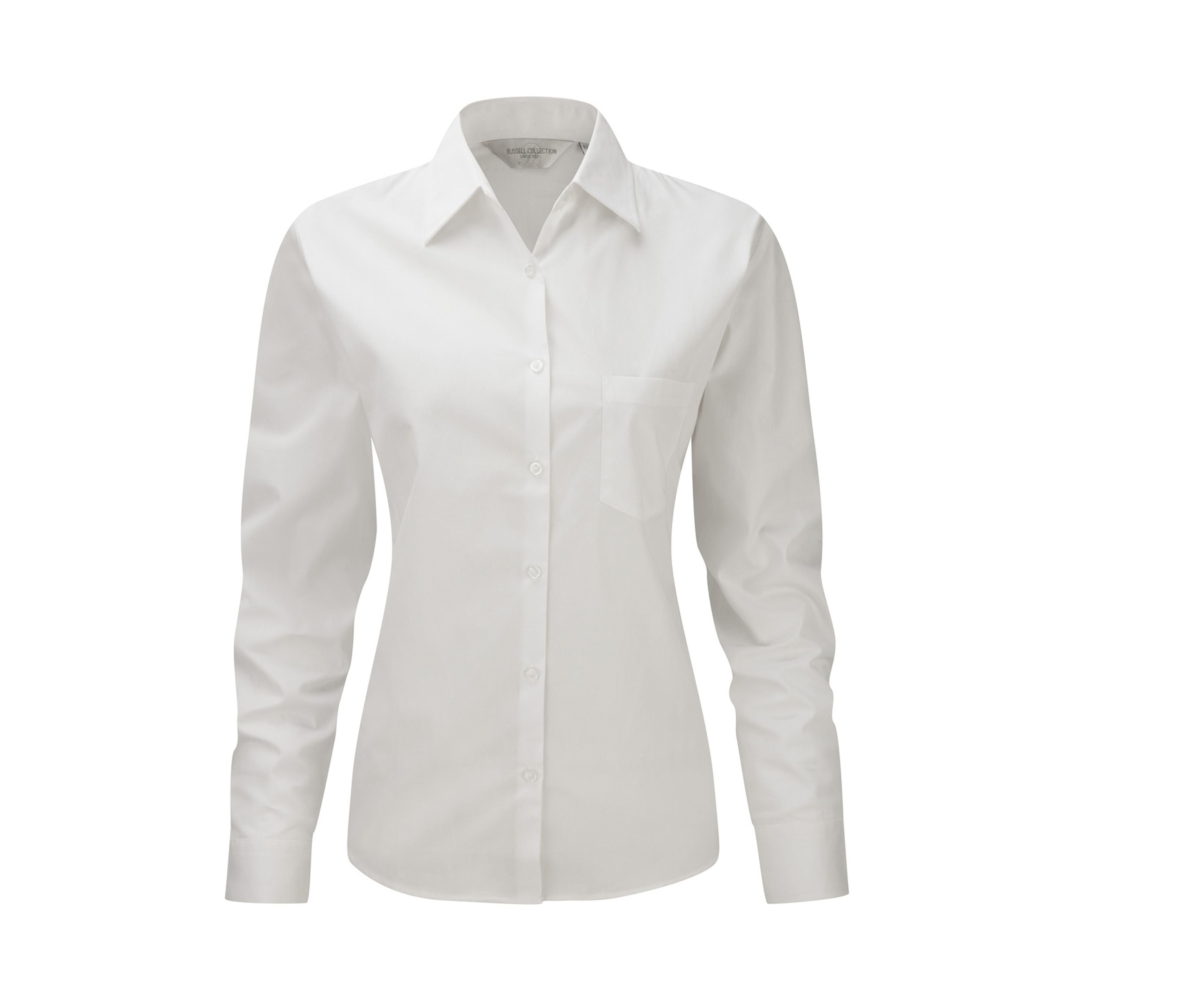 Camisa Clásica de Manga Larga para Mujer, de Popelín 100% Algodón. - Russell Athletic JZ36F