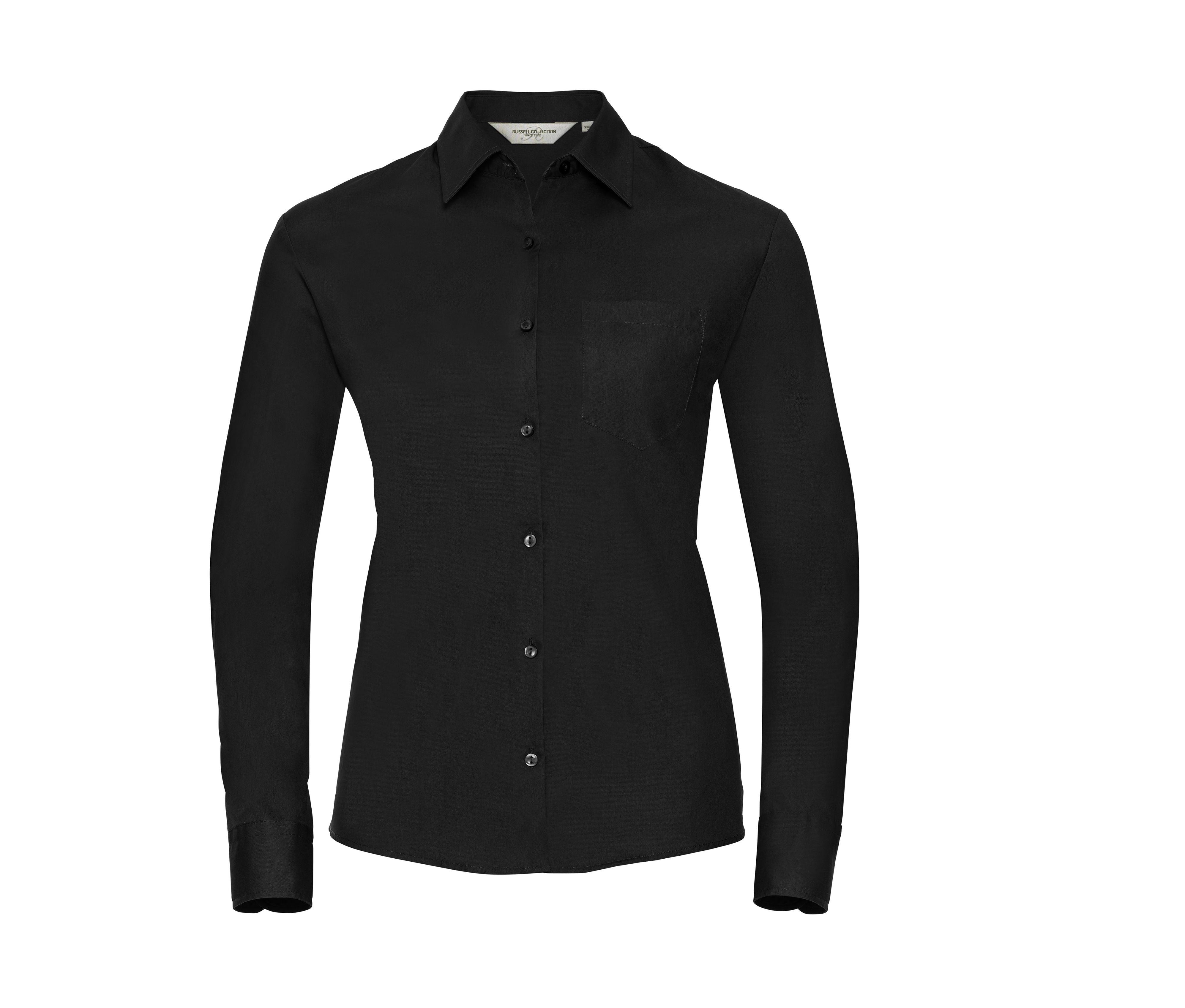 Camisa Clásica de Manga Larga para Mujer, de Popelín 100% Algodón. - Russell Athletic JZ36F