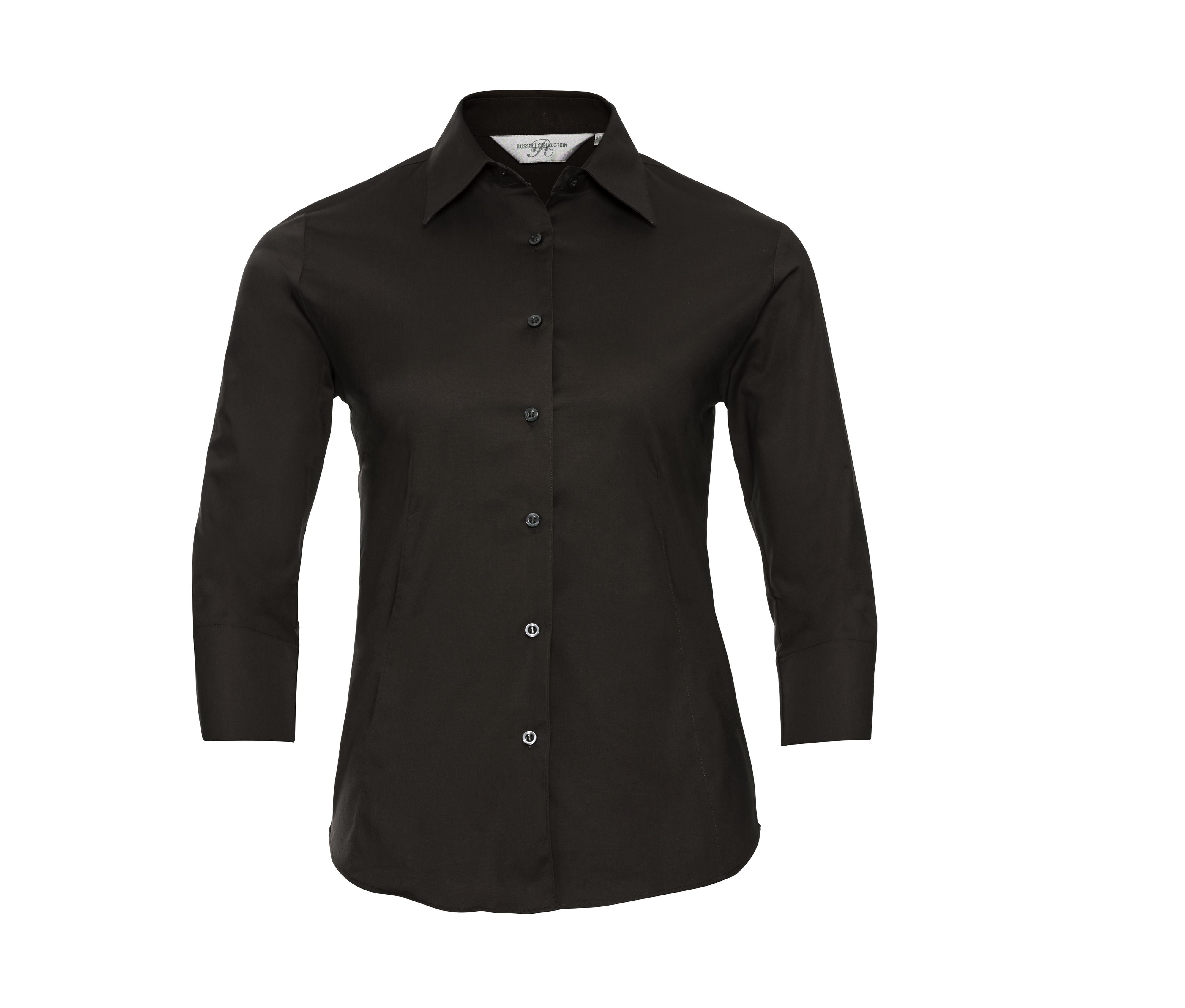 Camisa Entallada Elástica de Mujer con Mangas ¾. - Russell Athletic JZ46F