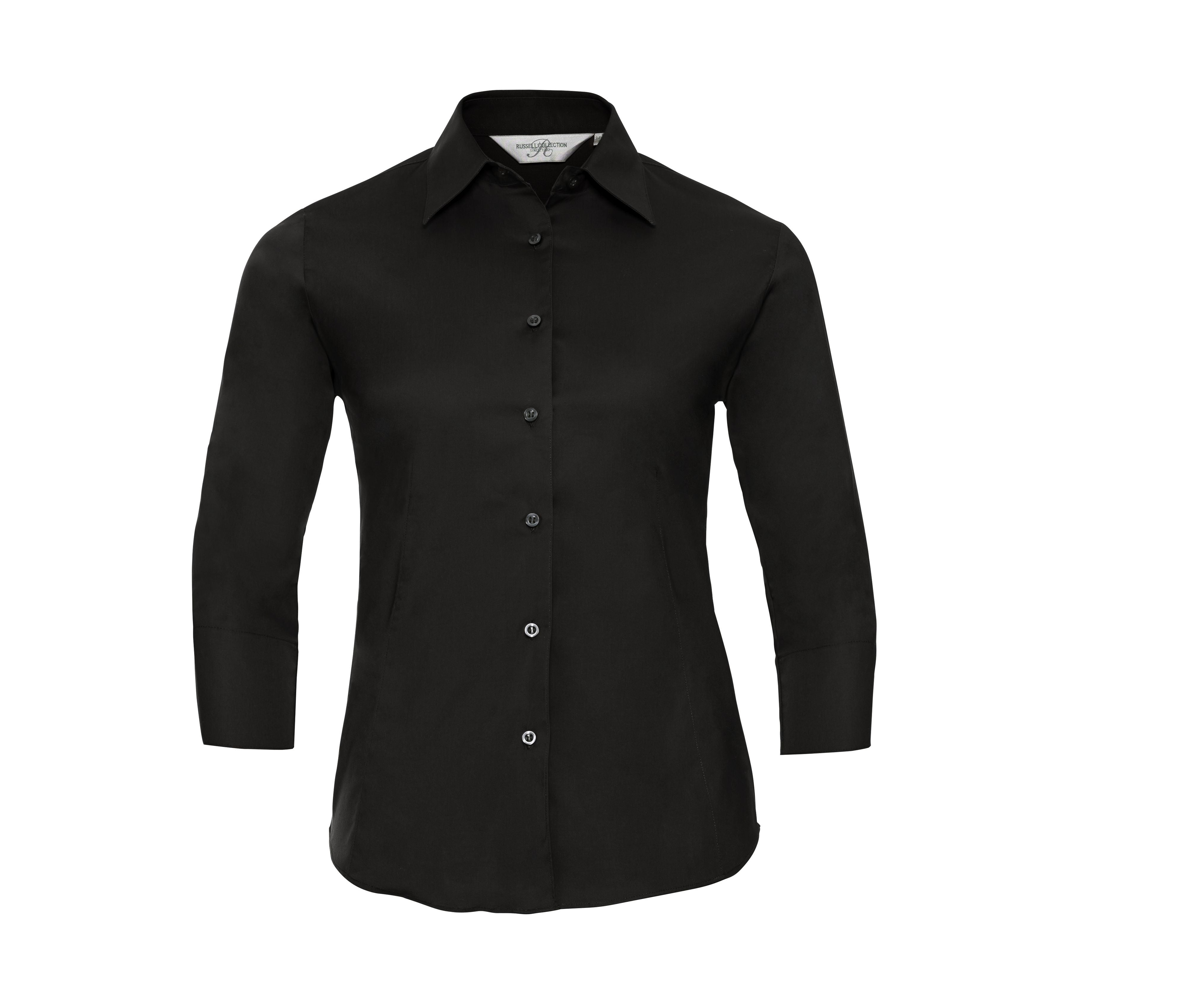 Camisa Entallada Elástica de Mujer con Mangas ¾. - Russell Athletic JZ46F