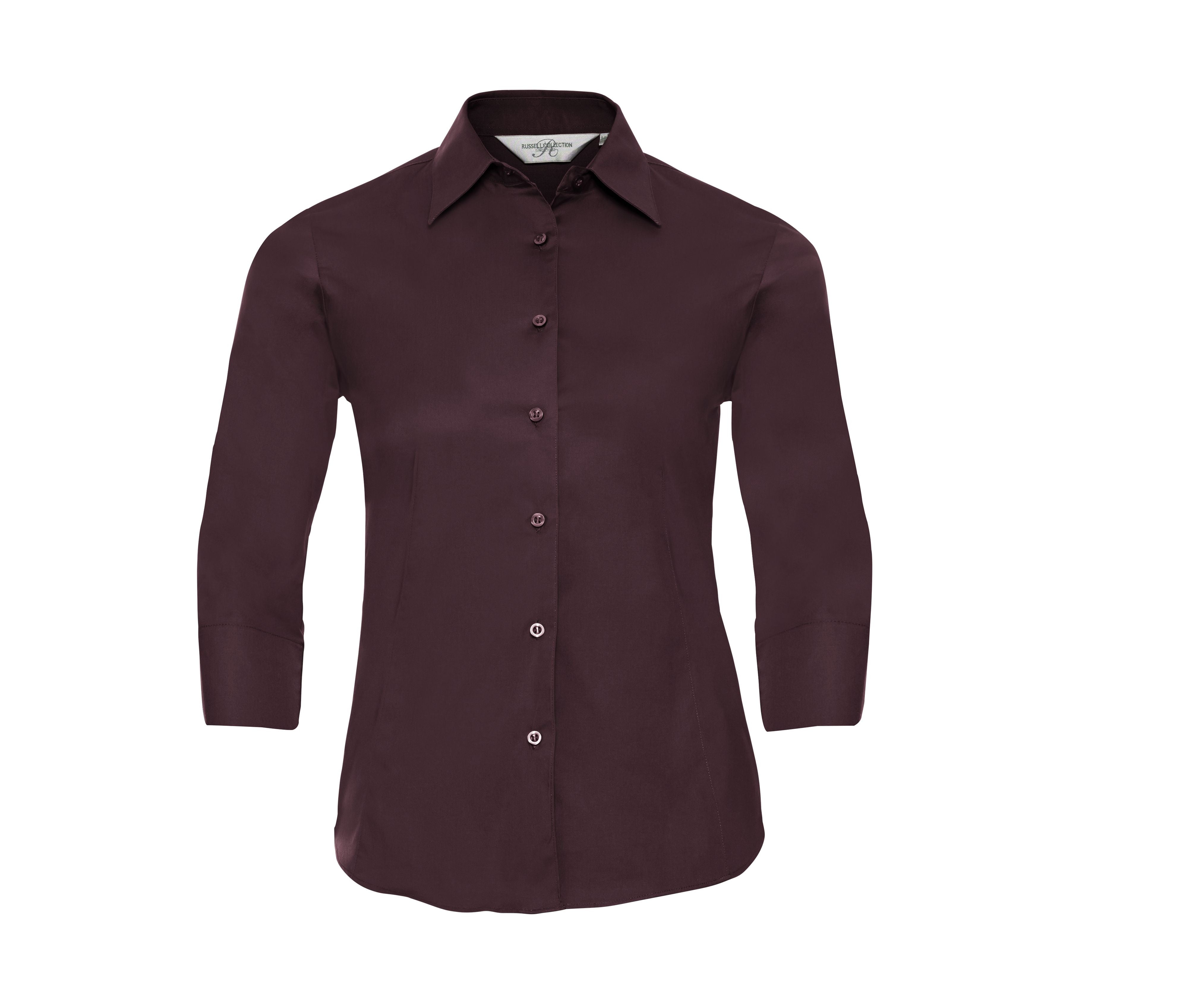 Camisa Entallada Elástica de Mujer con Mangas ¾. - Russell Athletic JZ46F