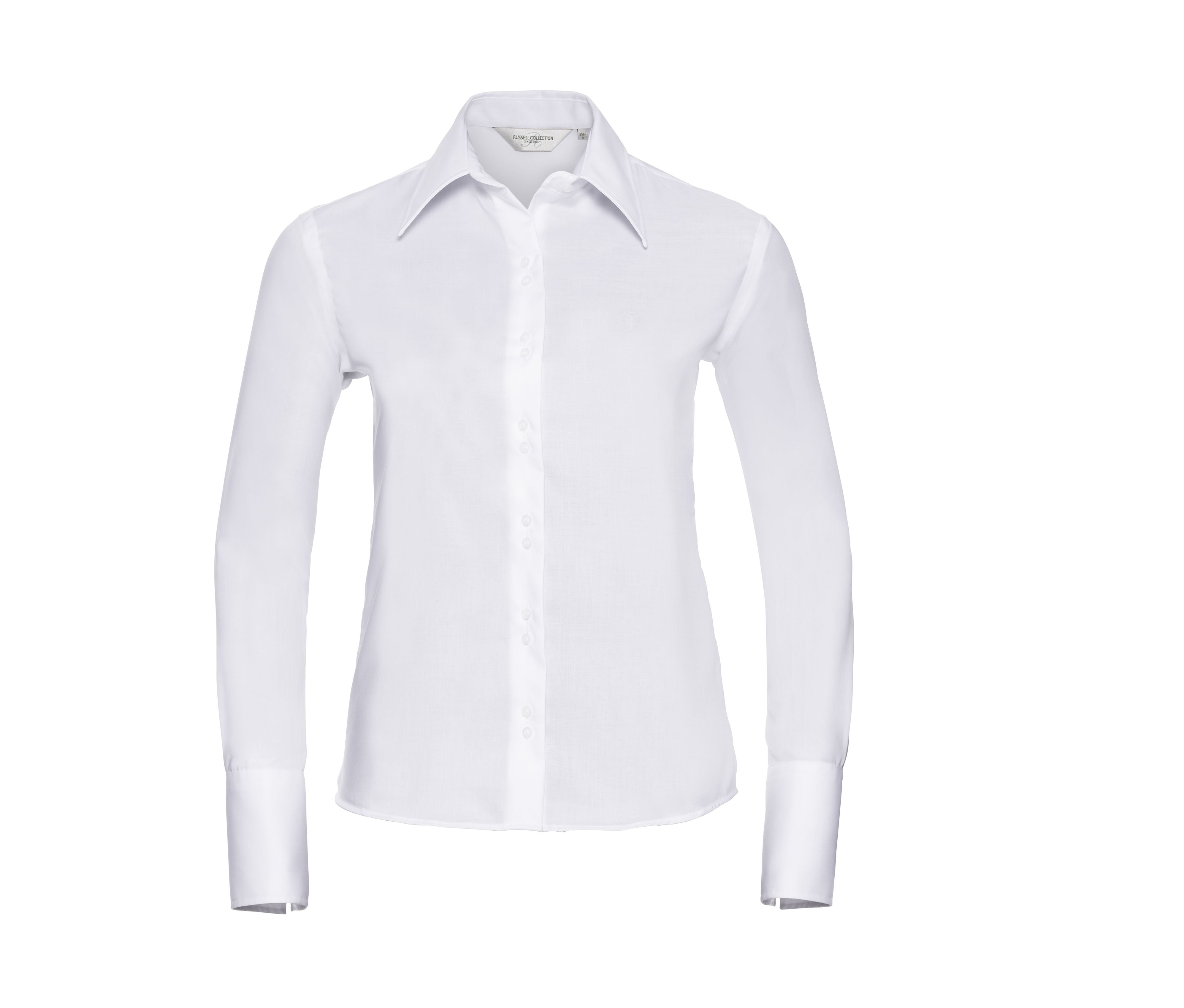 Camisa Entallada de Manga Larga para Mujer, de la Línea Ultimate, sin Necesidad de Planchado. - Russell Athletic JZ56F