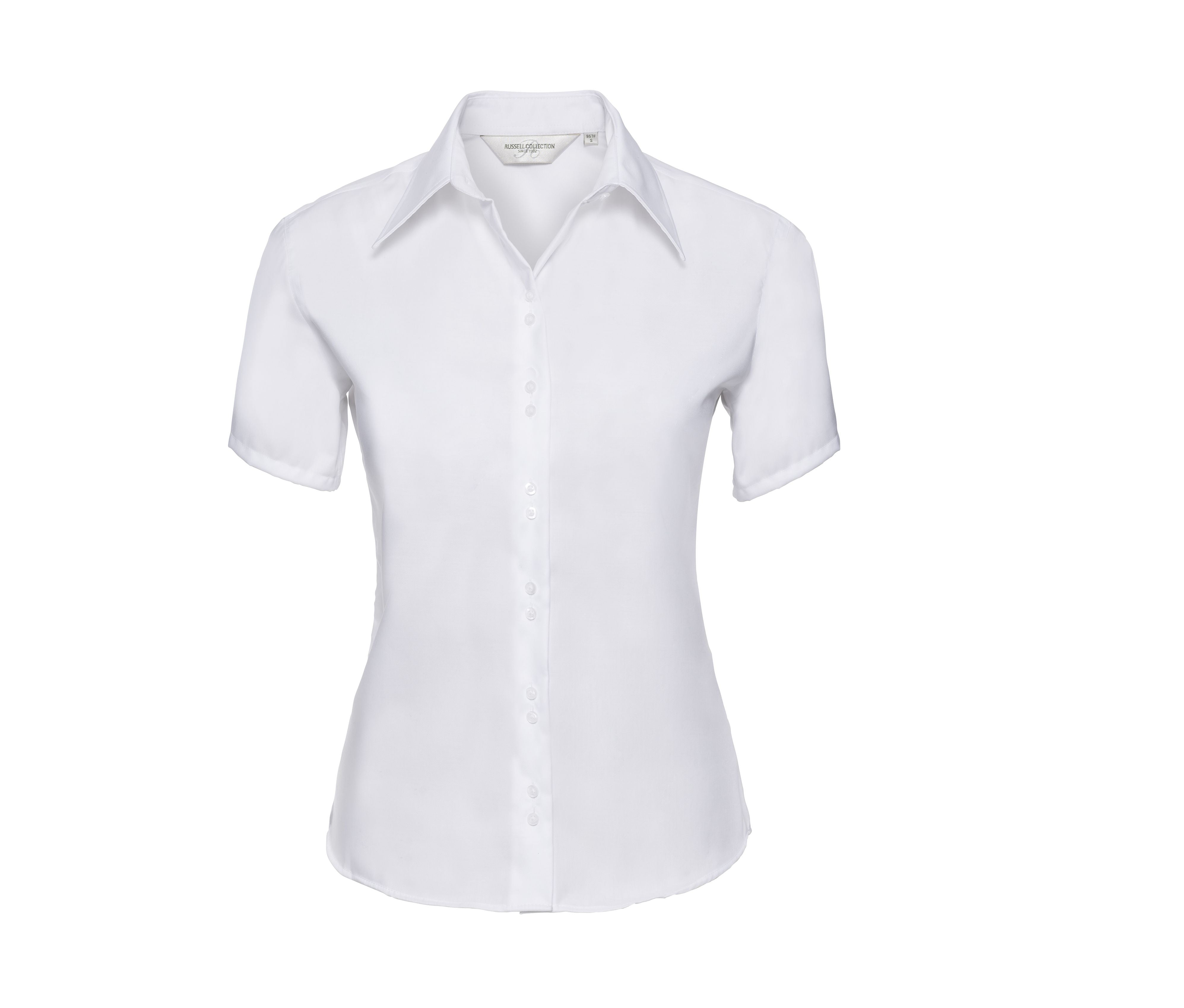 Camisa Entallada de Manga Corta para Mujer, de la Línea Ultimate, sin Necesidad de Planchado. - Russell Athletic JZ57F