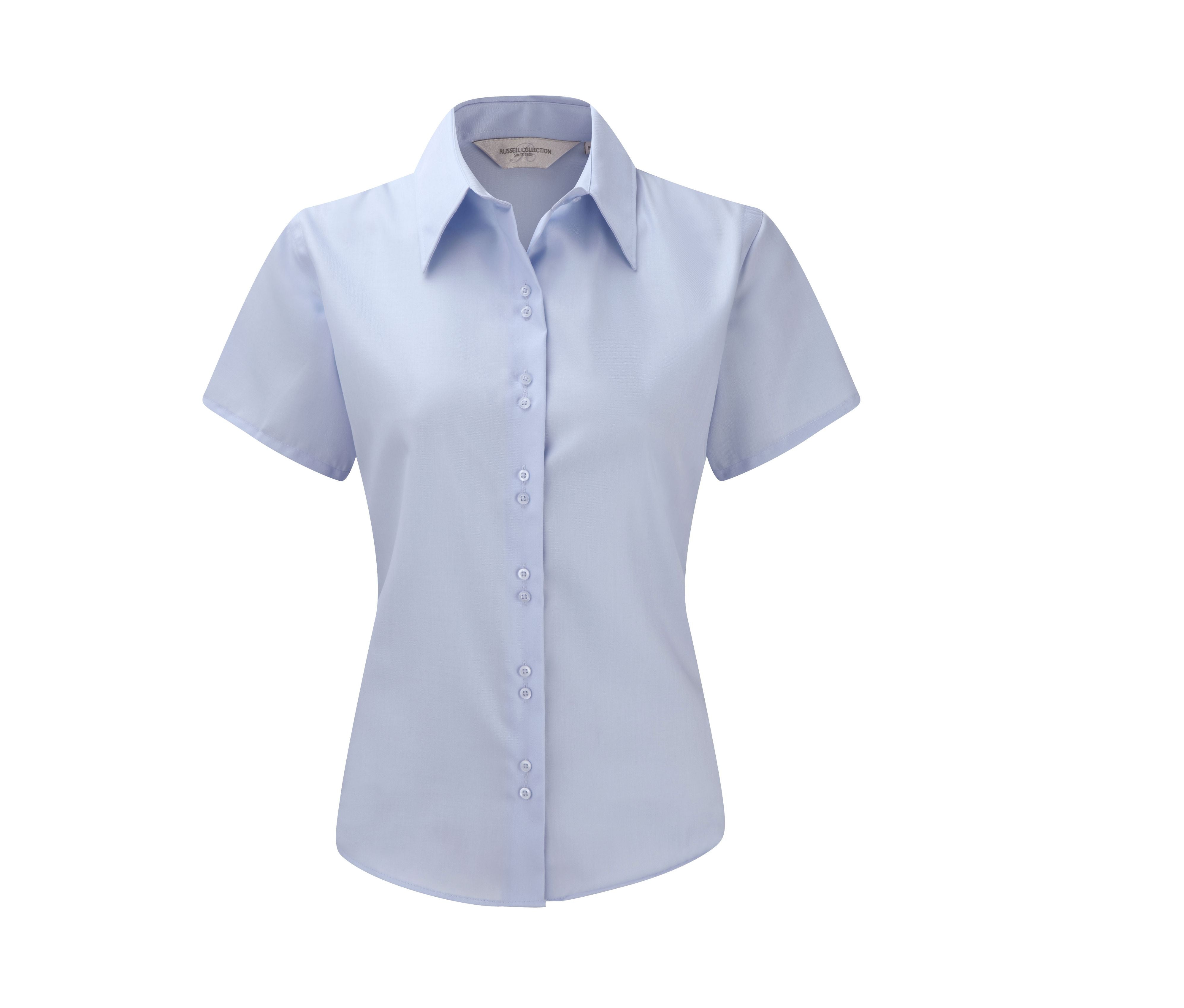Camisa Entallada de Manga Corta para Mujer, de la Línea Ultimate, sin Necesidad de Planchado. - Russell Athletic JZ57F
