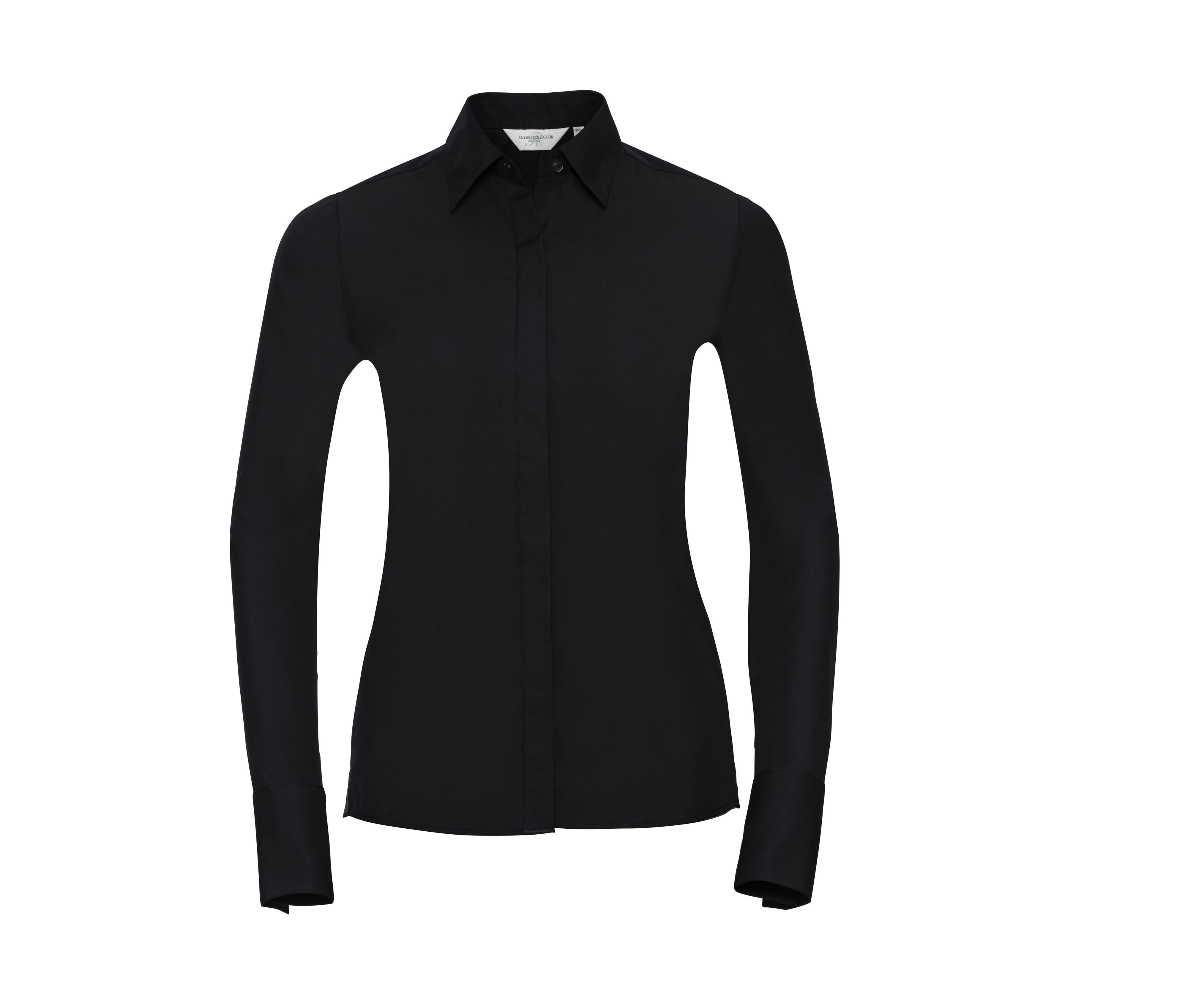 Camisa Entallada Elástica de Manga Larga para Mujer. - Russell Athletic JZ60F