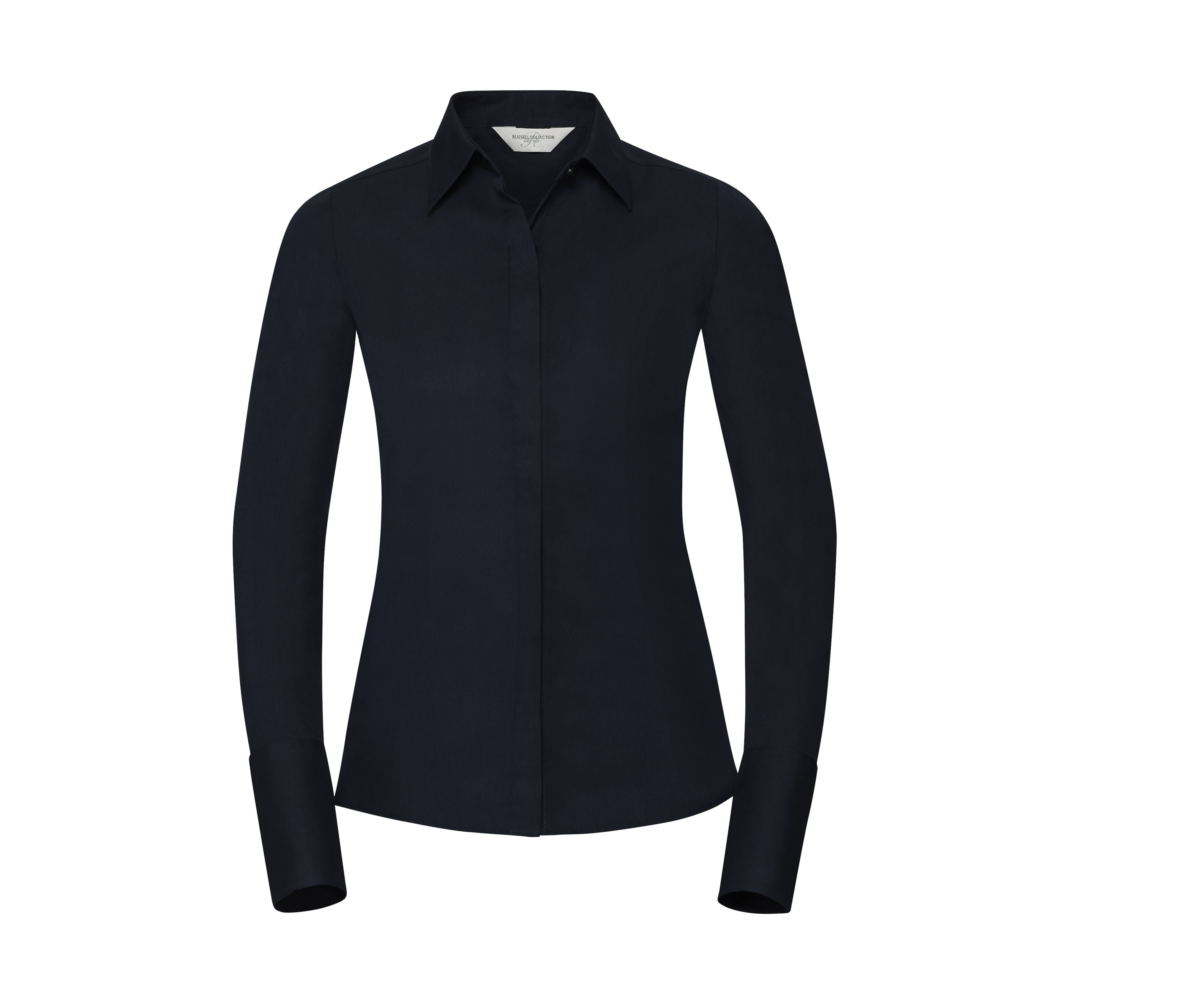 Camisa Entallada Elástica de Manga Larga para Mujer. - Russell Athletic JZ60F