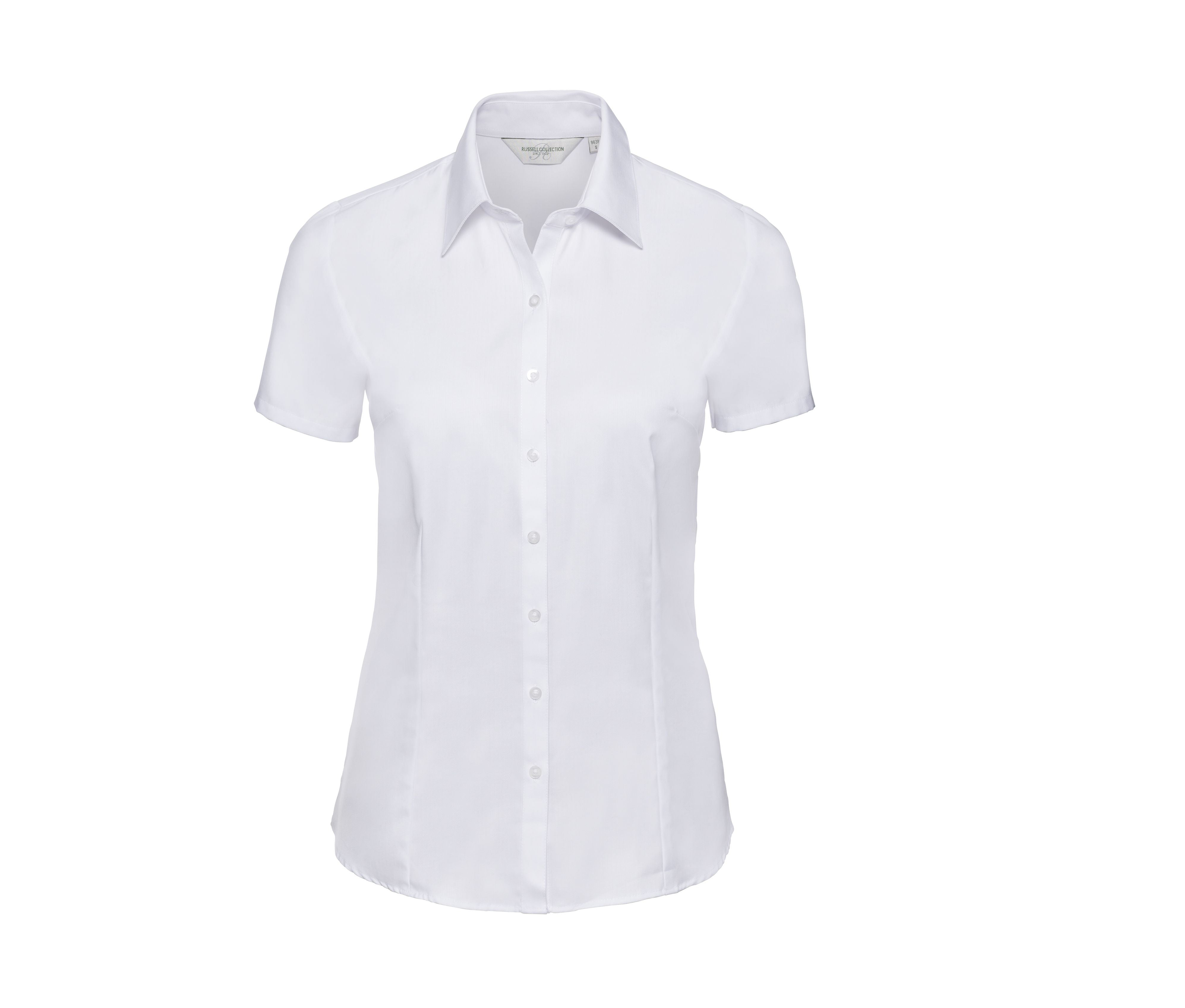 Camisa Herringbone de Manga Corta de Mujer - Russell Athletic JZ63F