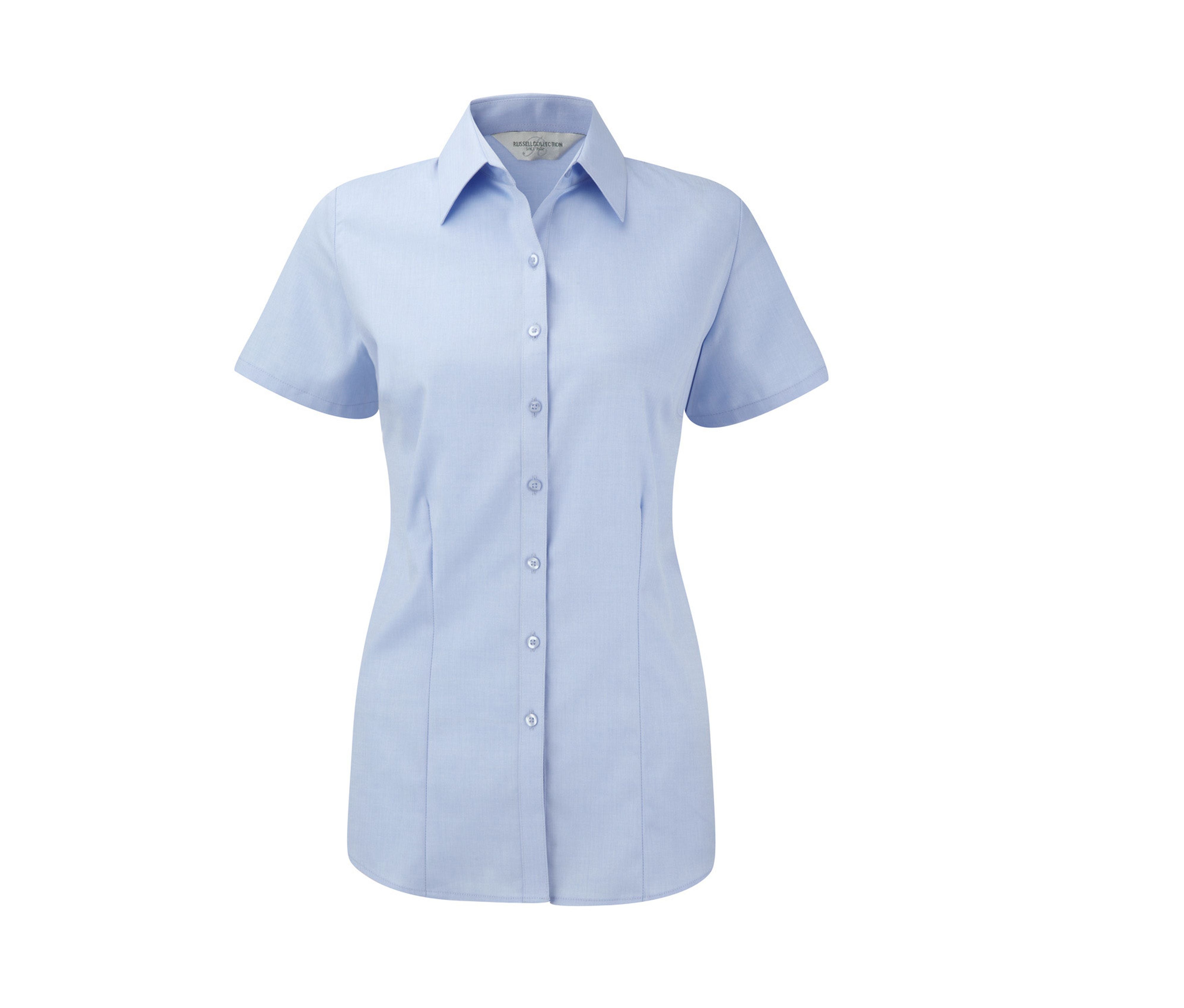 Camisa Herringbone de Manga Corta de Mujer - Russell Athletic JZ63F