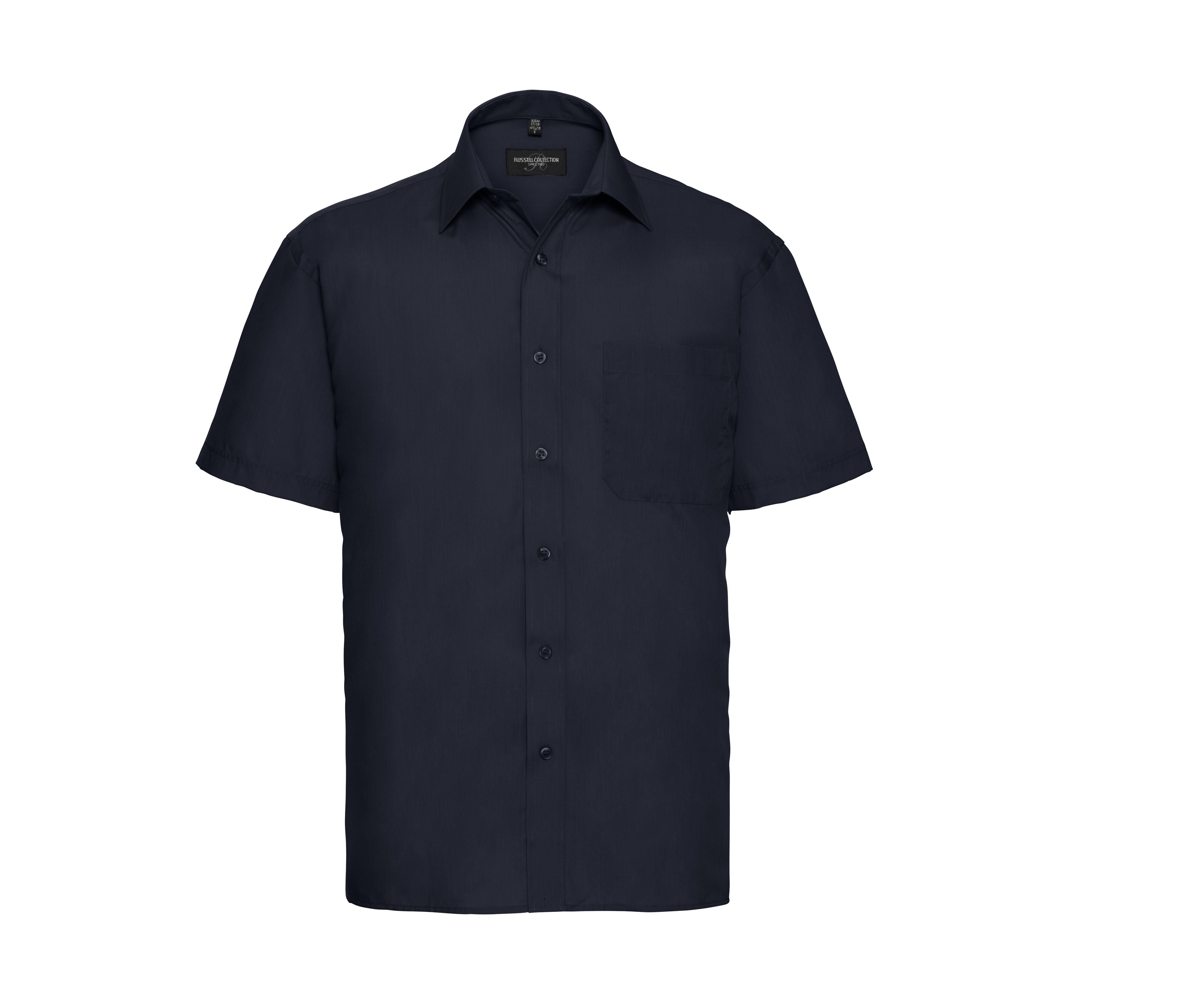 Camisa Clásica de Manga Corta para Hombre, de Popelín de Poliéster y Algodón. - Russell Athletic JZ935