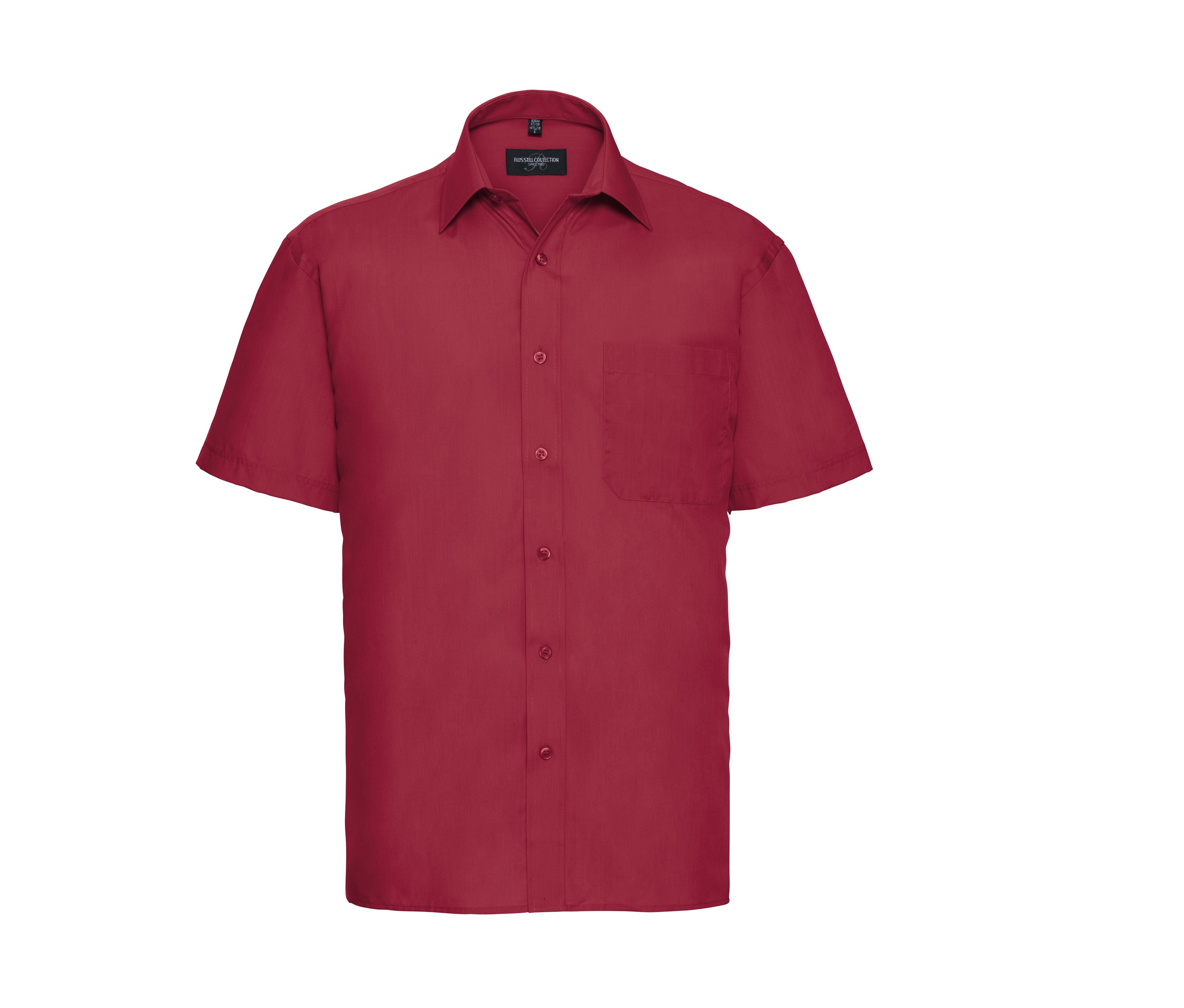 Camisa Clásica de Manga Corta para Hombre, de Popelín de Poliéster y Algodón. - Russell Athletic JZ935