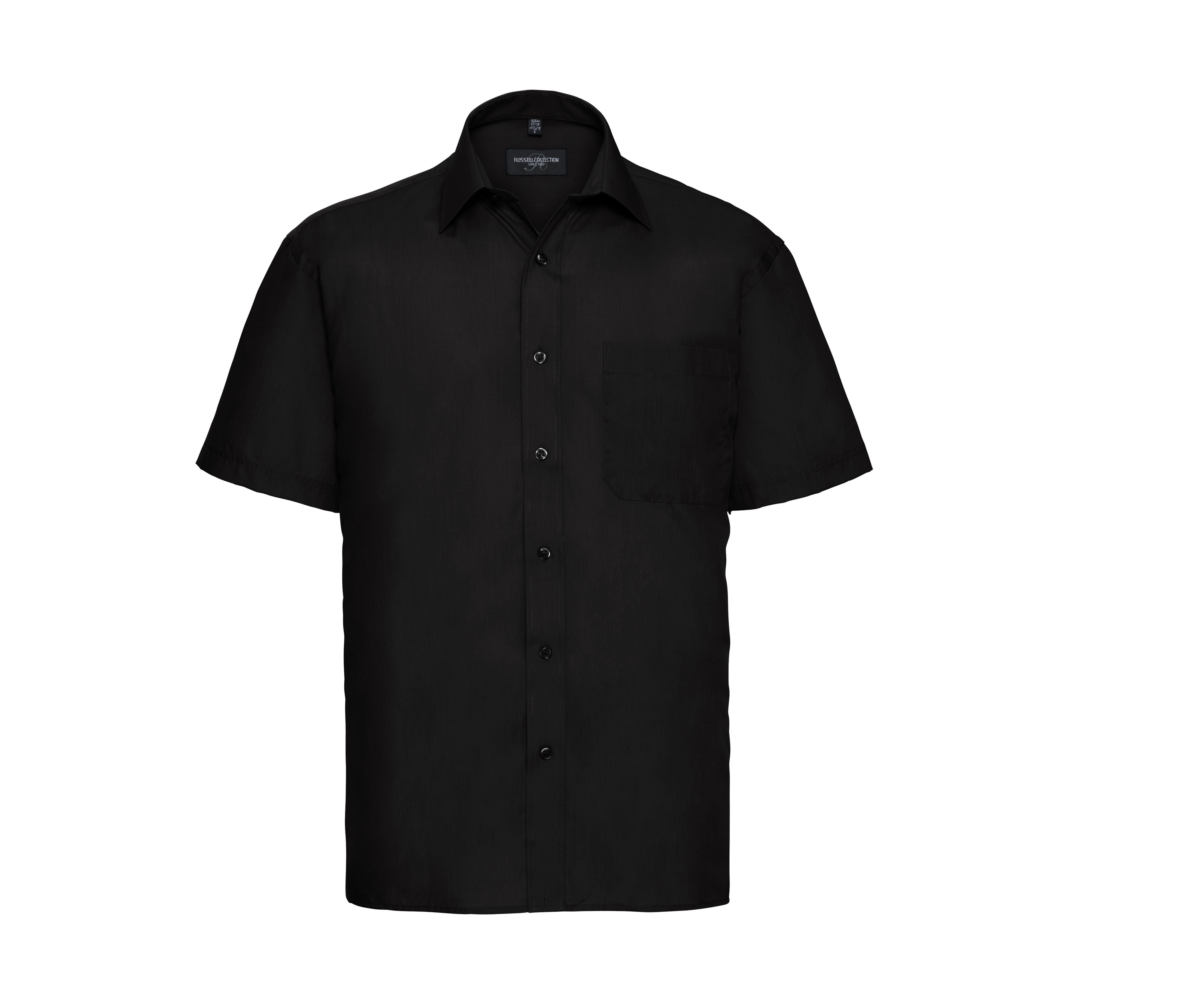 Camisa Clásica de Manga Corta para Hombre, de Popelín de Poliéster y Algodón. - Russell Athletic JZ935