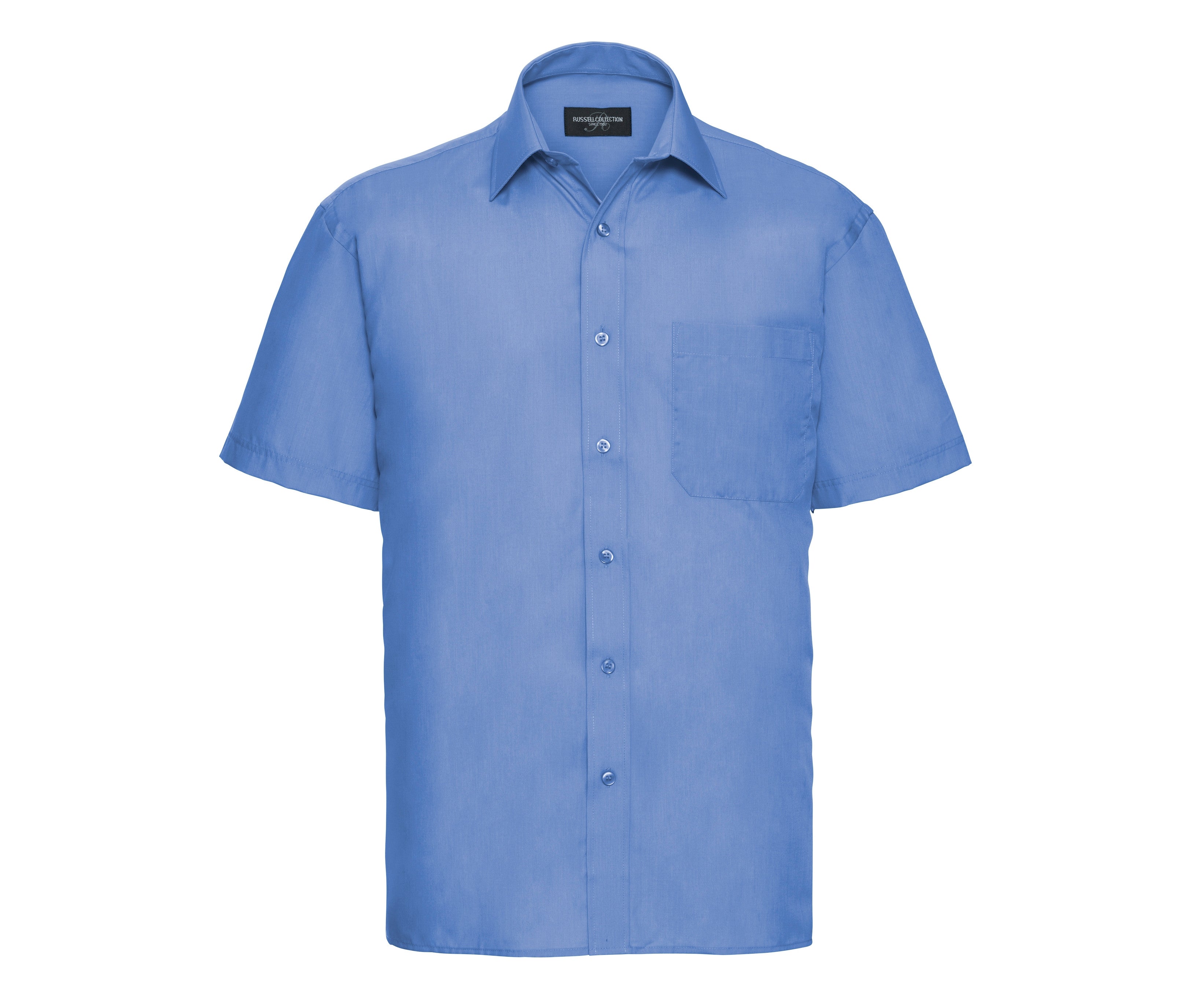 Camisa Clásica de Manga Corta para Hombre, de Popelín de Poliéster y Algodón. - Russell Athletic JZ935