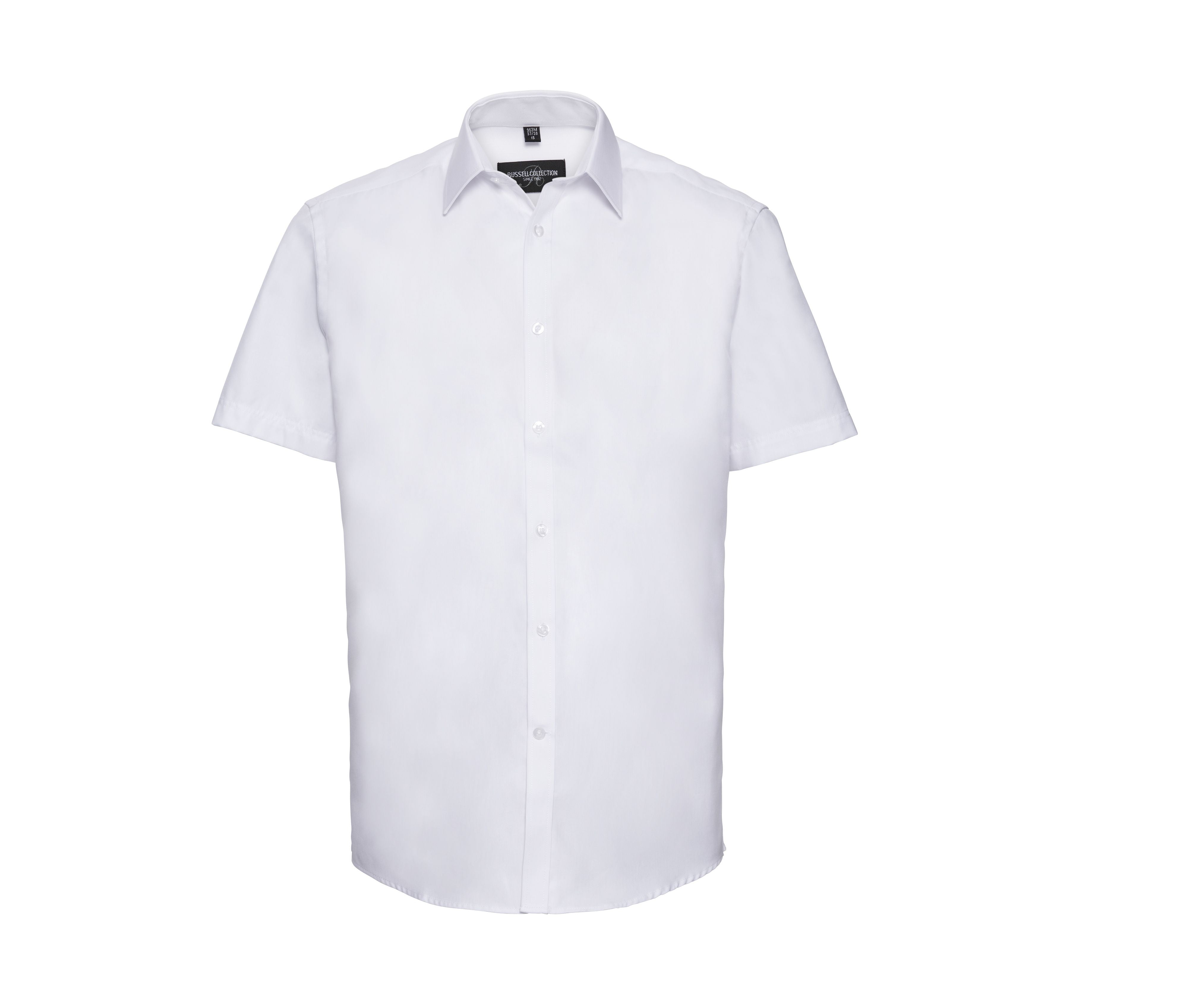 Camisa Entallada de Manga Corta para Hombre, de Tejido Sarga (herringbone). - Russell Athletic JZ963