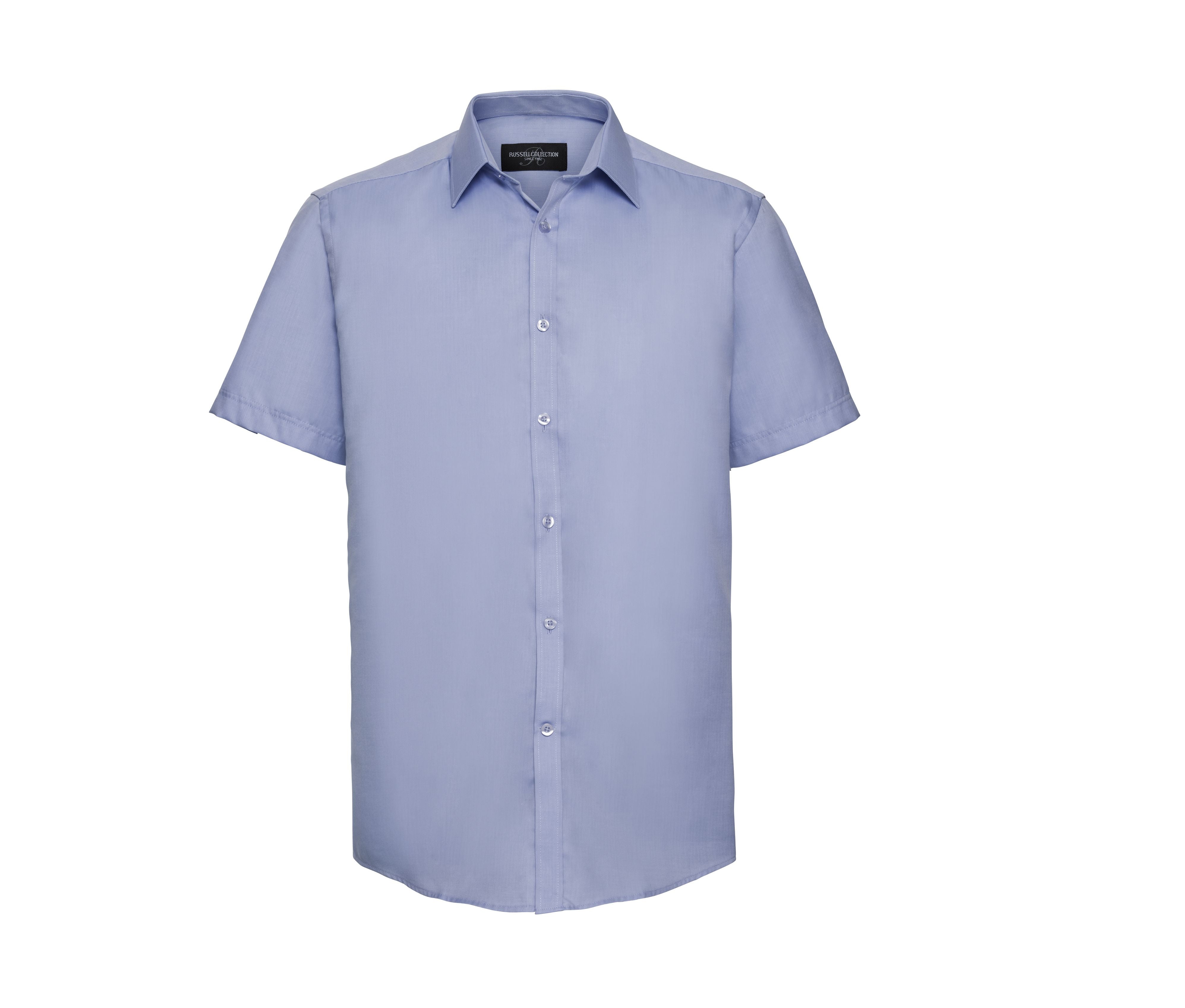 Camisa Entallada de Manga Corta para Hombre, de Tejido Sarga (herringbone). - Russell Athletic JZ963