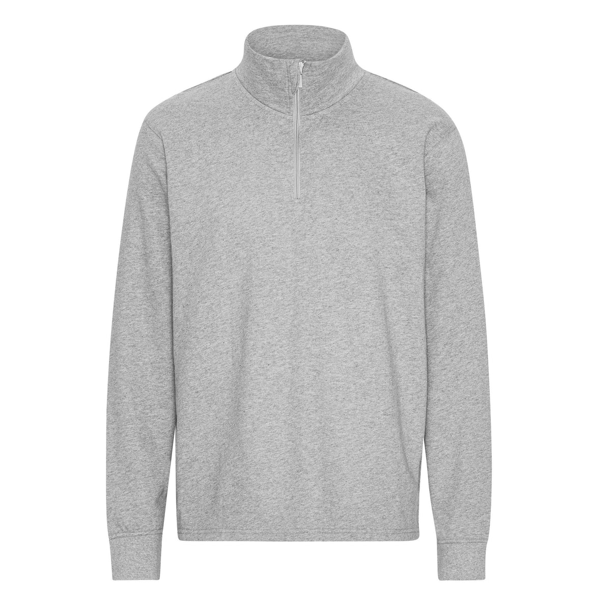 Sweatshirt com Gola Alta e Fecho de Correr - Neutro O73701