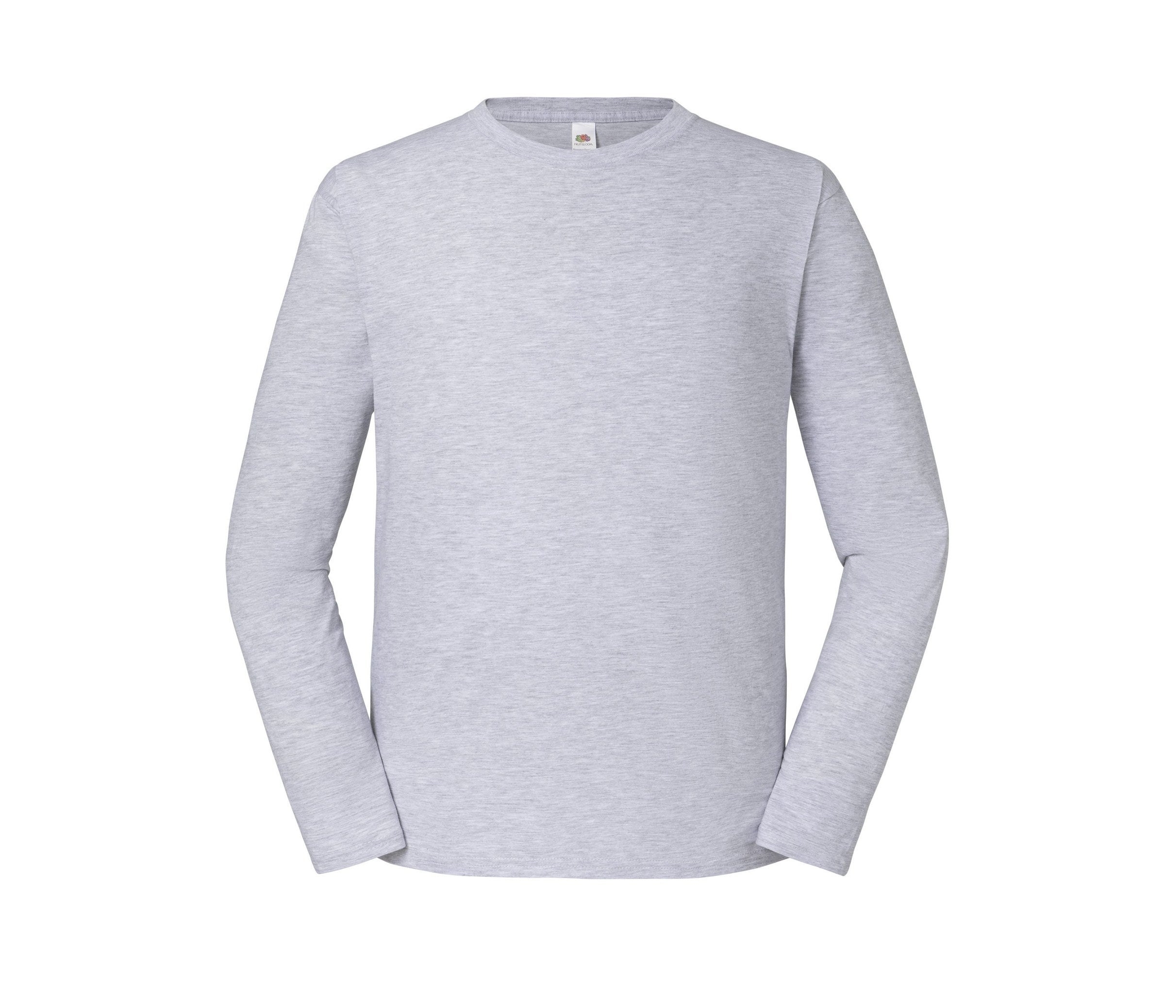 Camiseta Iconic 195 Ringspun Premium Long Sleeve Fruit of the Loom SC152 en color gris jaspeado