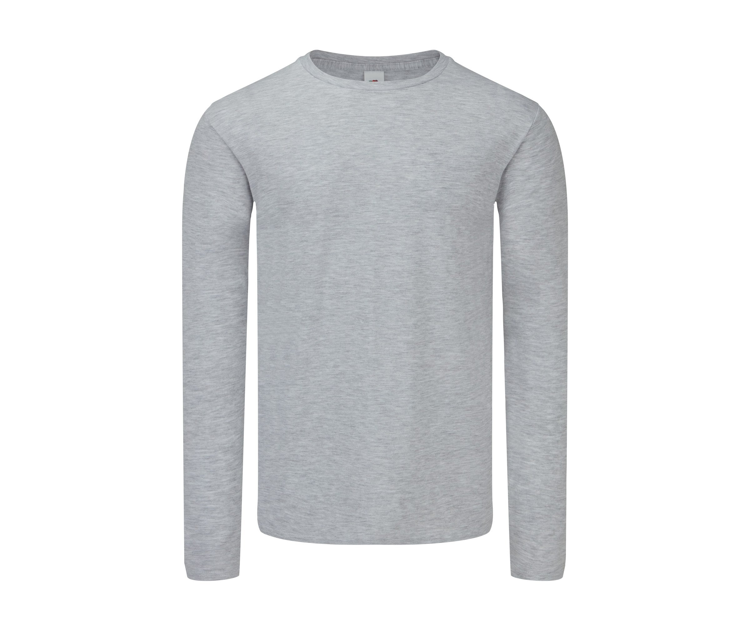 Camiseta Iconic 150 Classic LS Fruit of the Loom SC153 en color gris jaspeado
