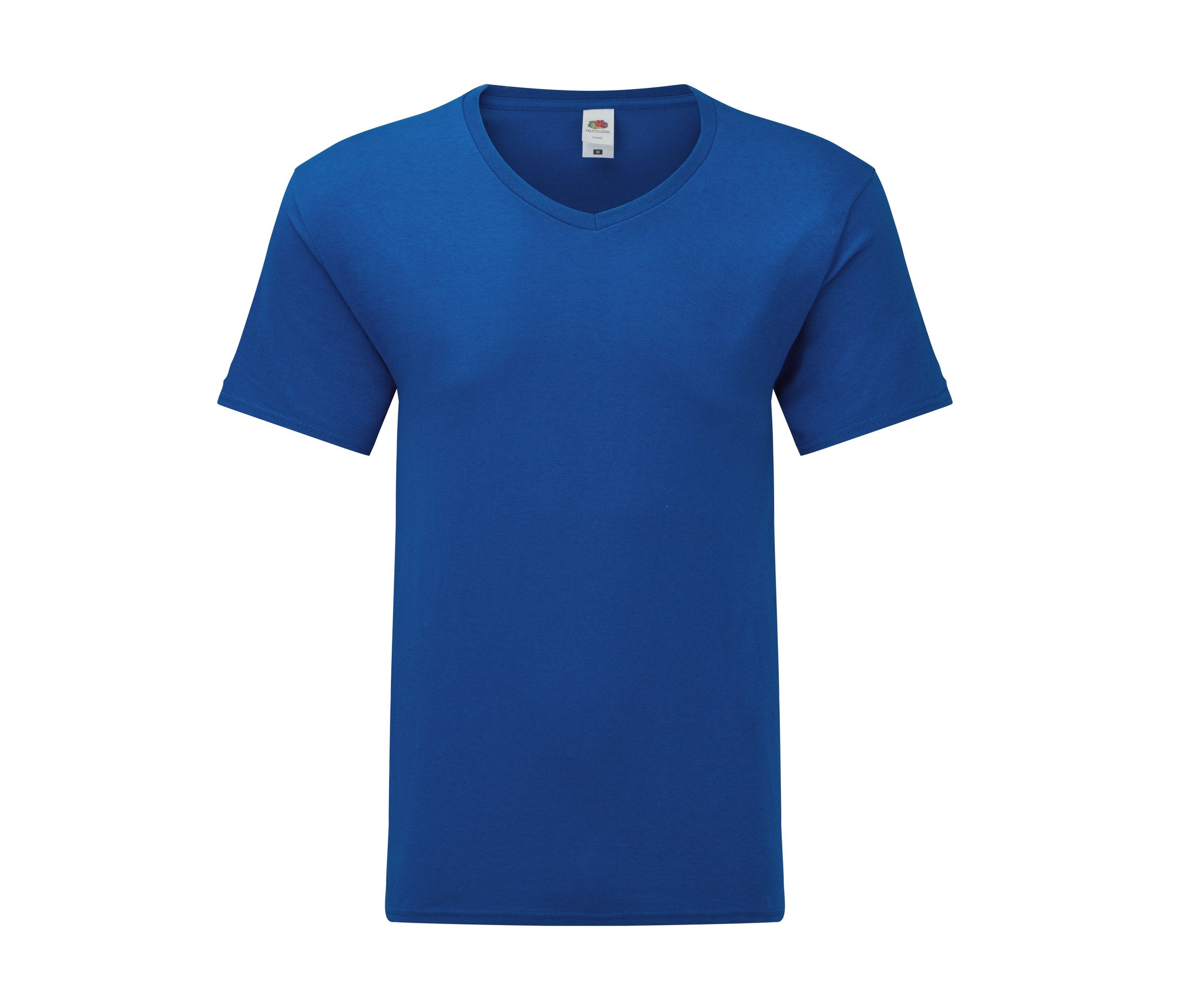 Camiseta Iconic 150 V-neck Fruit of the Loom SC154 en color azul real