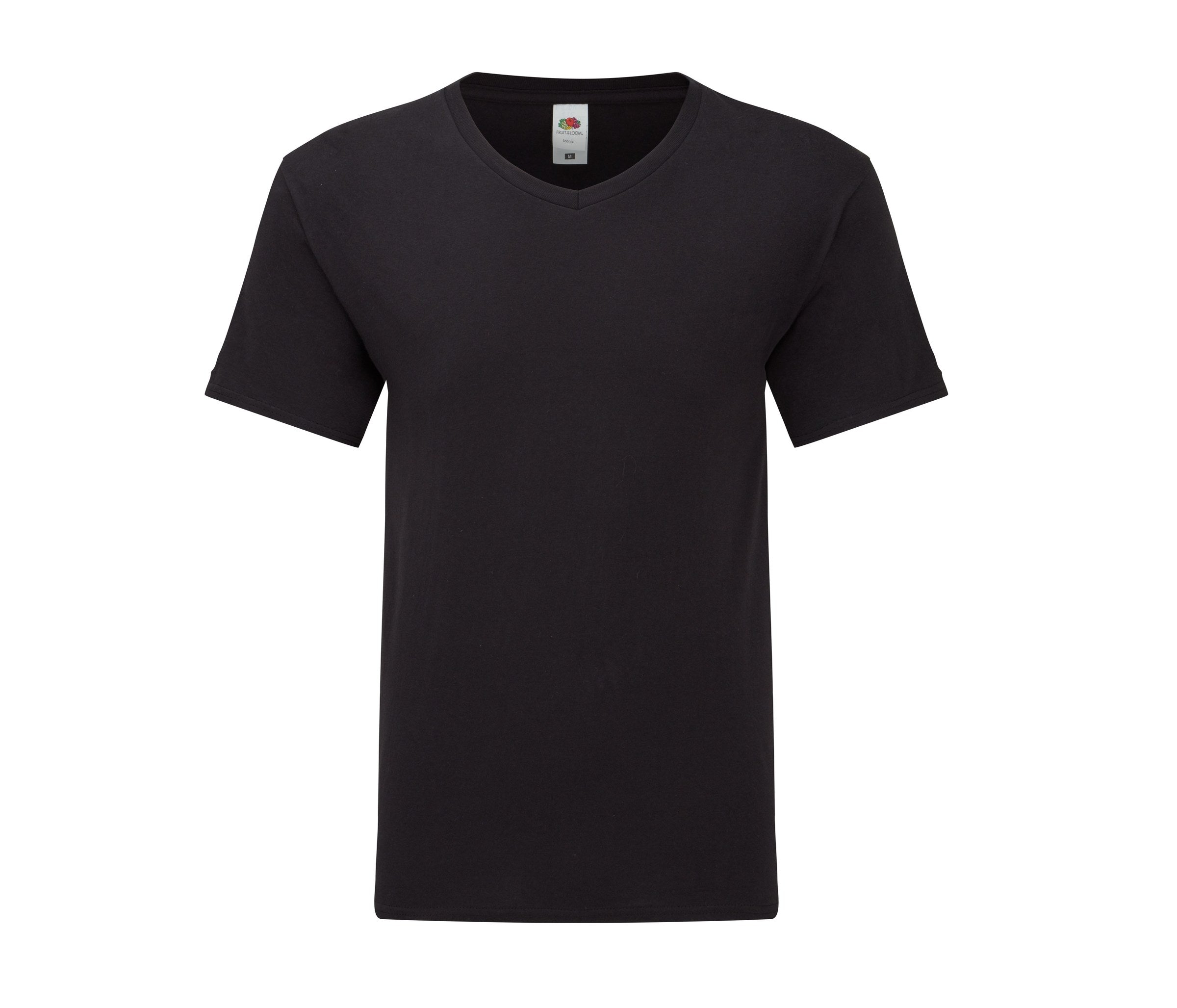 Camiseta Iconic 150 V-neck Fruit of the Loom SC154 en color negro