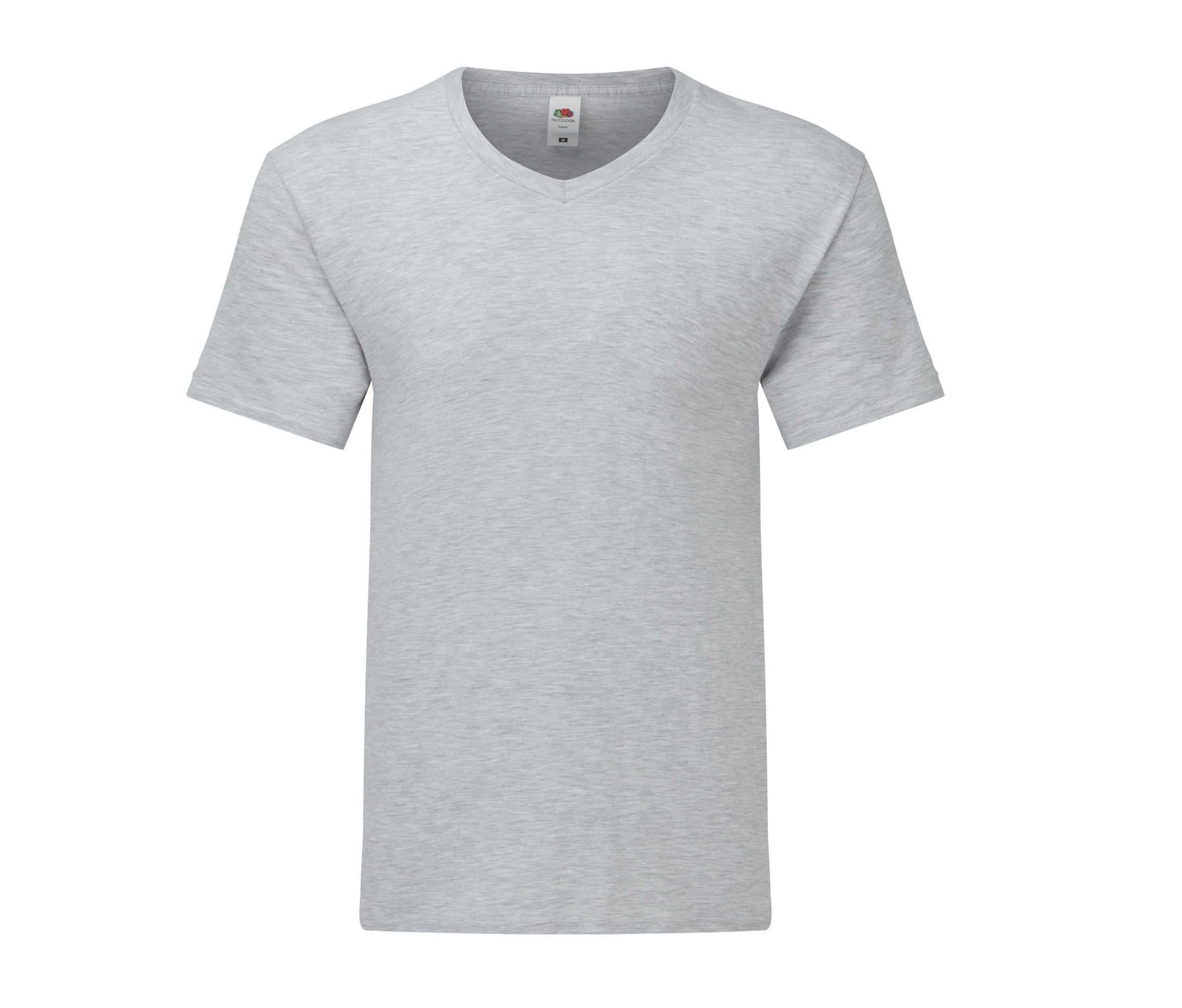 Camiseta Iconic 150 V-neck Fruit of the Loom SC154 en color gris jaspeado